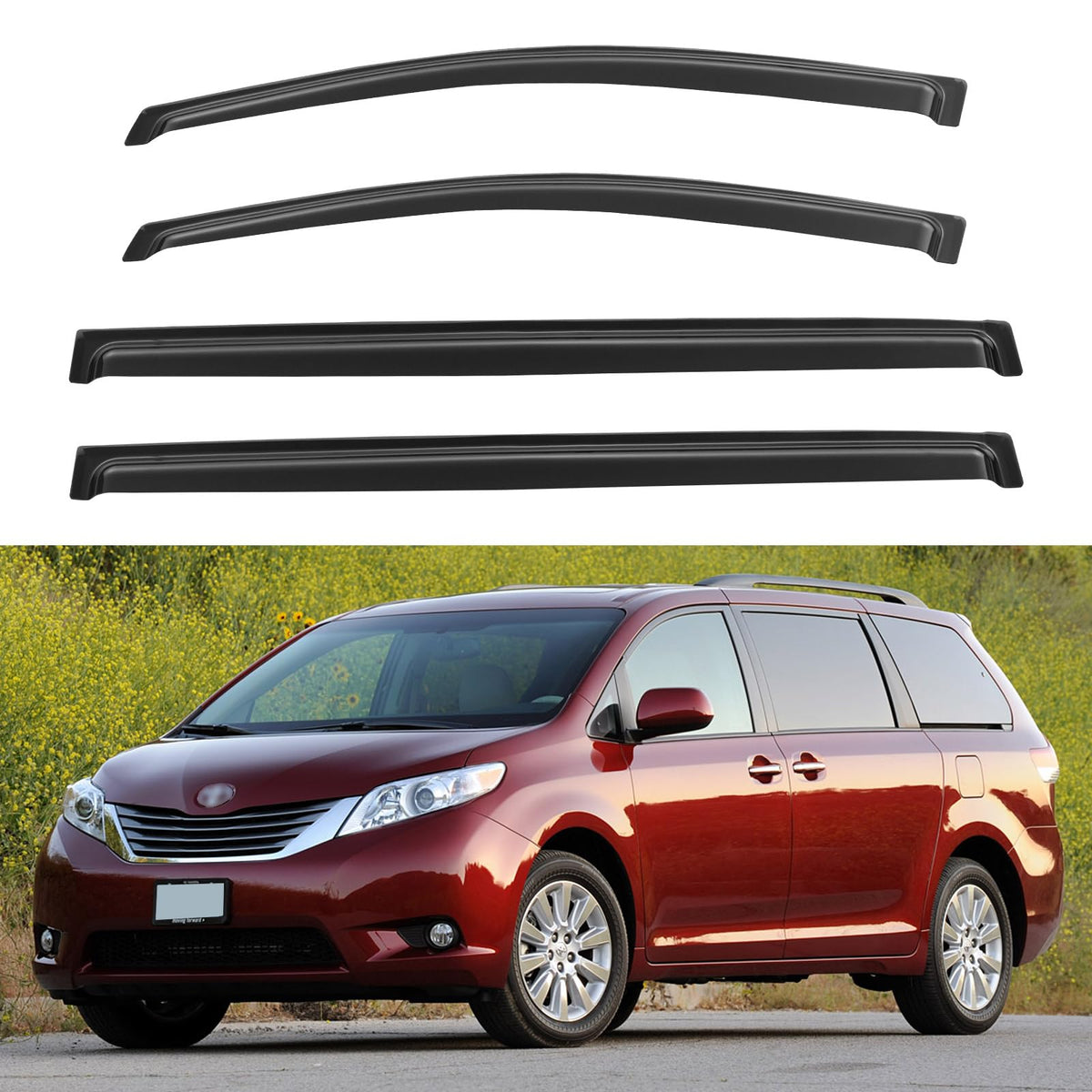 Window Visors Rain Guards for 2015-2026 Ford F150 Crew/SuperCrew Cab