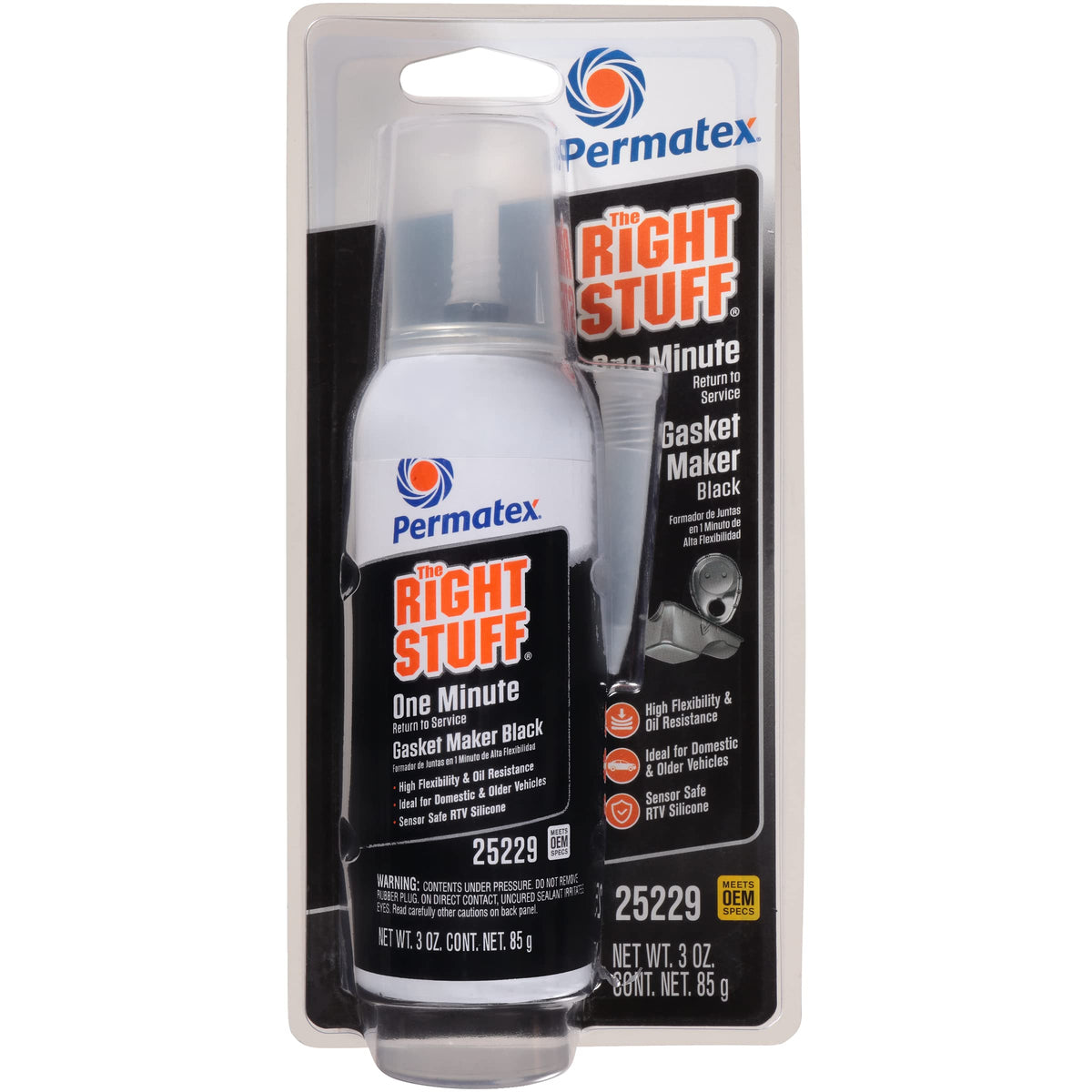 Permatex 82180 Ultra Black Maximum Oil Resistance RTV Silicone Gasket Maker, Sensor Safe and Non-Corrosive, for High Flex and Oil Resistant Applications 3 oz
