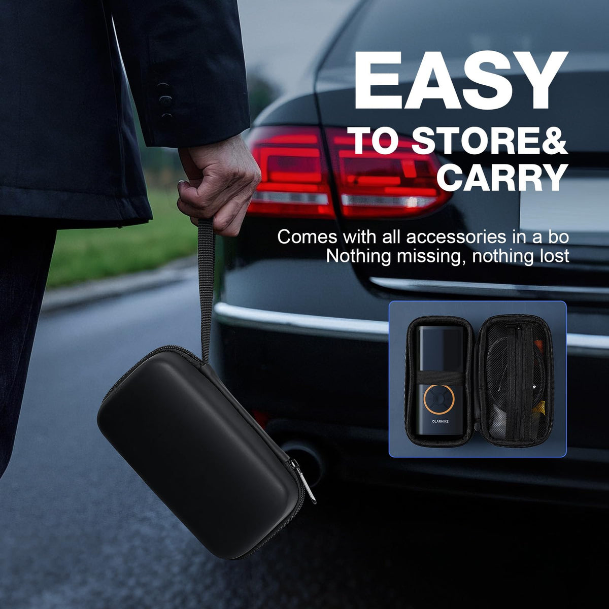 OlarHike Tire Inflator Portable Air Compressor,Built-in Short Hose