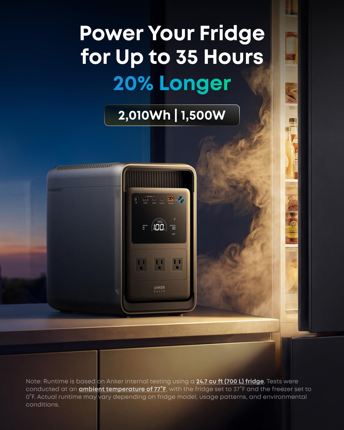 Anker SOLIX S2000 Portable Power Station, 2,010Wh, 1,500W