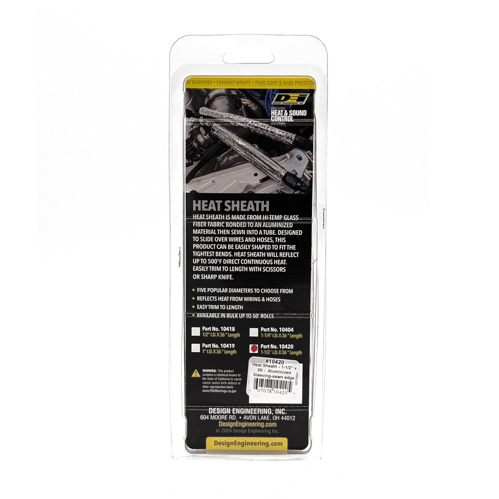 Design Engineering Heat Sheath Aluminized Sleeving – 1" I.D. x 3 ft