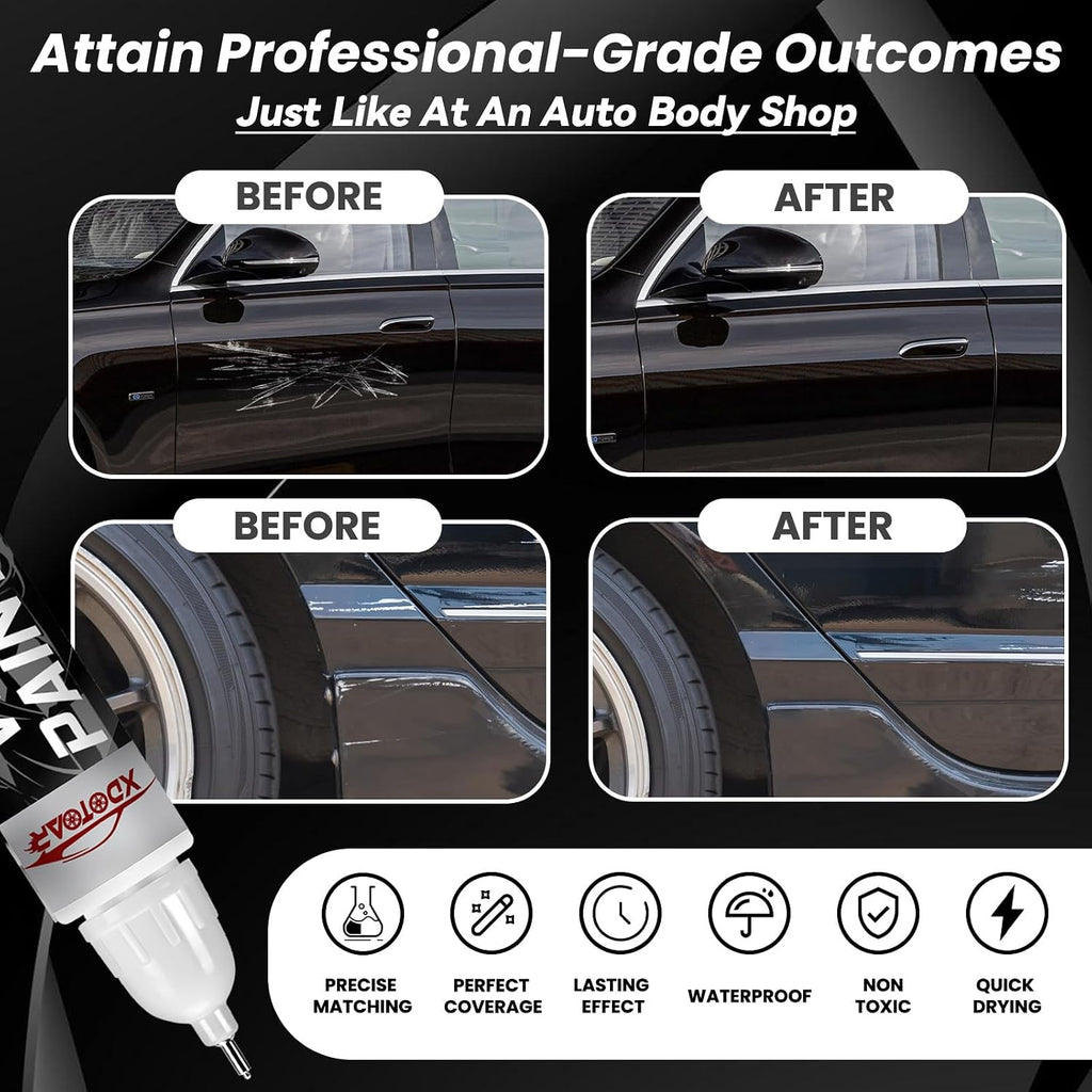 Black Touch Up Paint for Cars, Color Accurate Car Touch Up Paint, Professional Automotive Scratch Repair, Lasting Auto Scratch Remover, Quick Dry, Easy to Use, Safe and Waterproof, Versatile Use