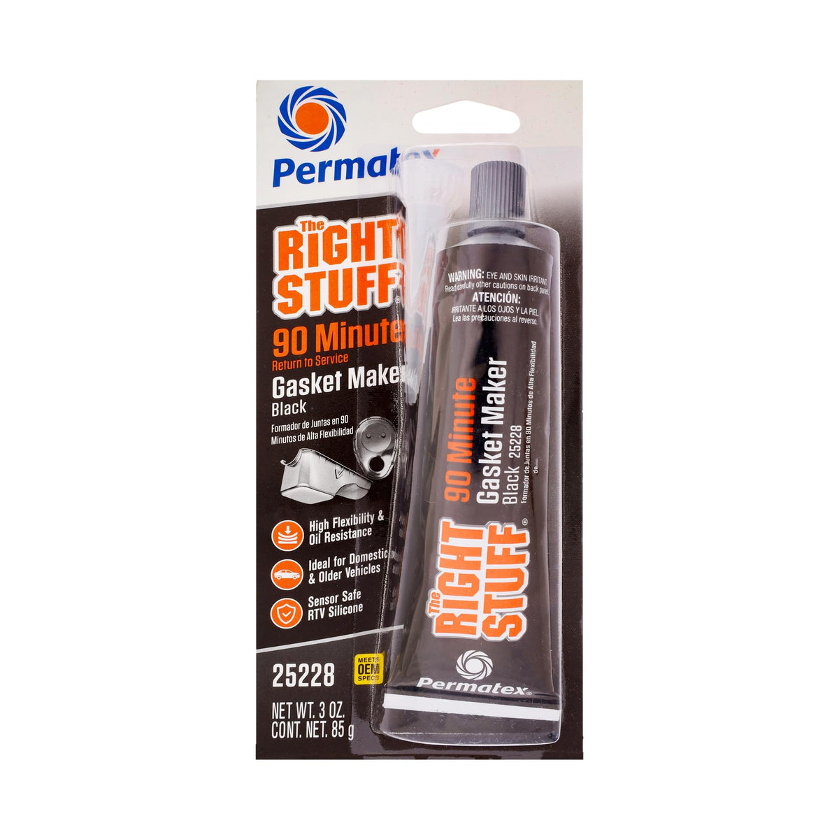 Permatex 82180 Ultra Black Maximum Oil Resistance RTV Silicone Gasket Maker, Sensor Safe and Non-Corrosive, for High Flex and Oil Resistant Applications 3 oz