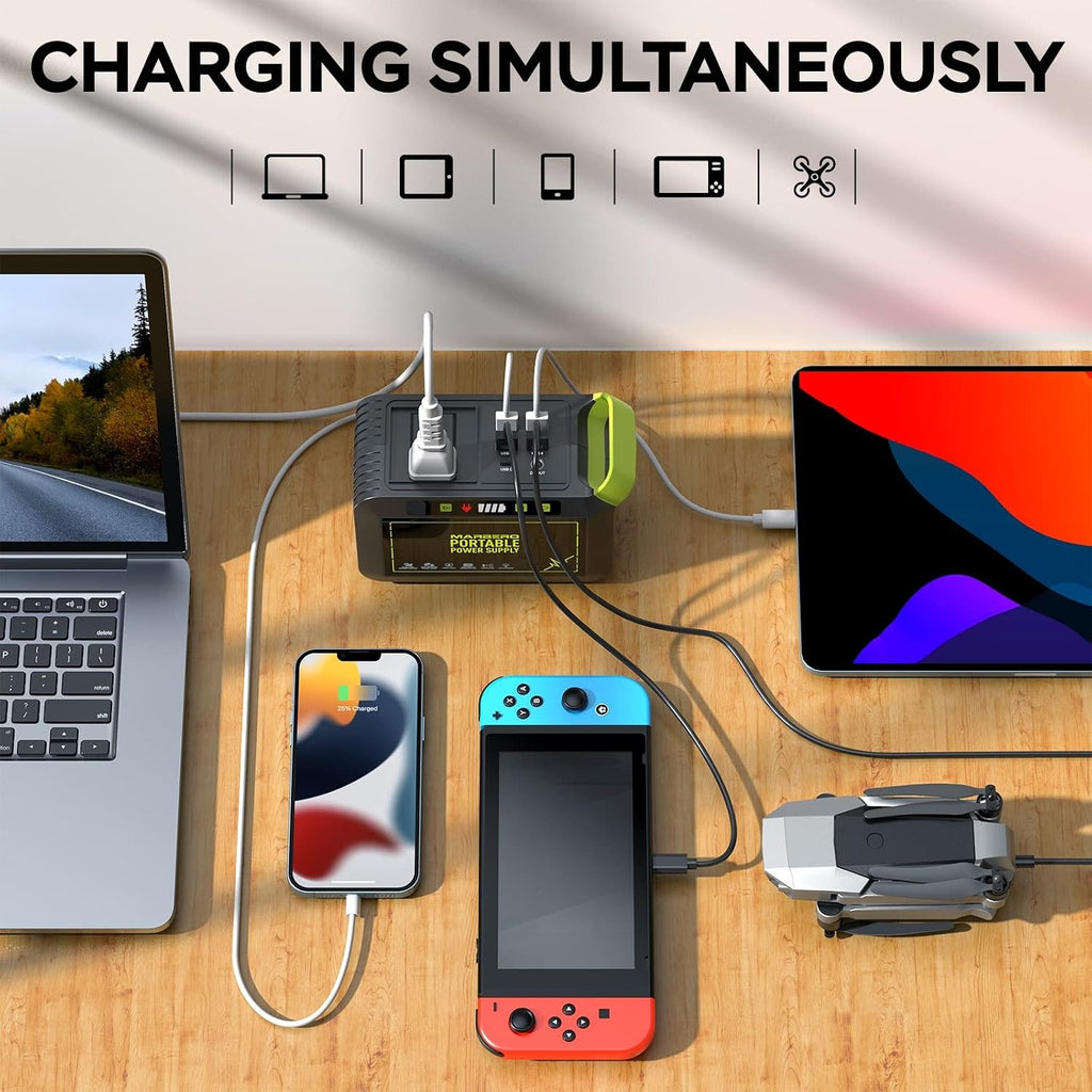 MARBERO Portable Power Station 88Wh, 120W Surge, Solar Generator 24,000mAh