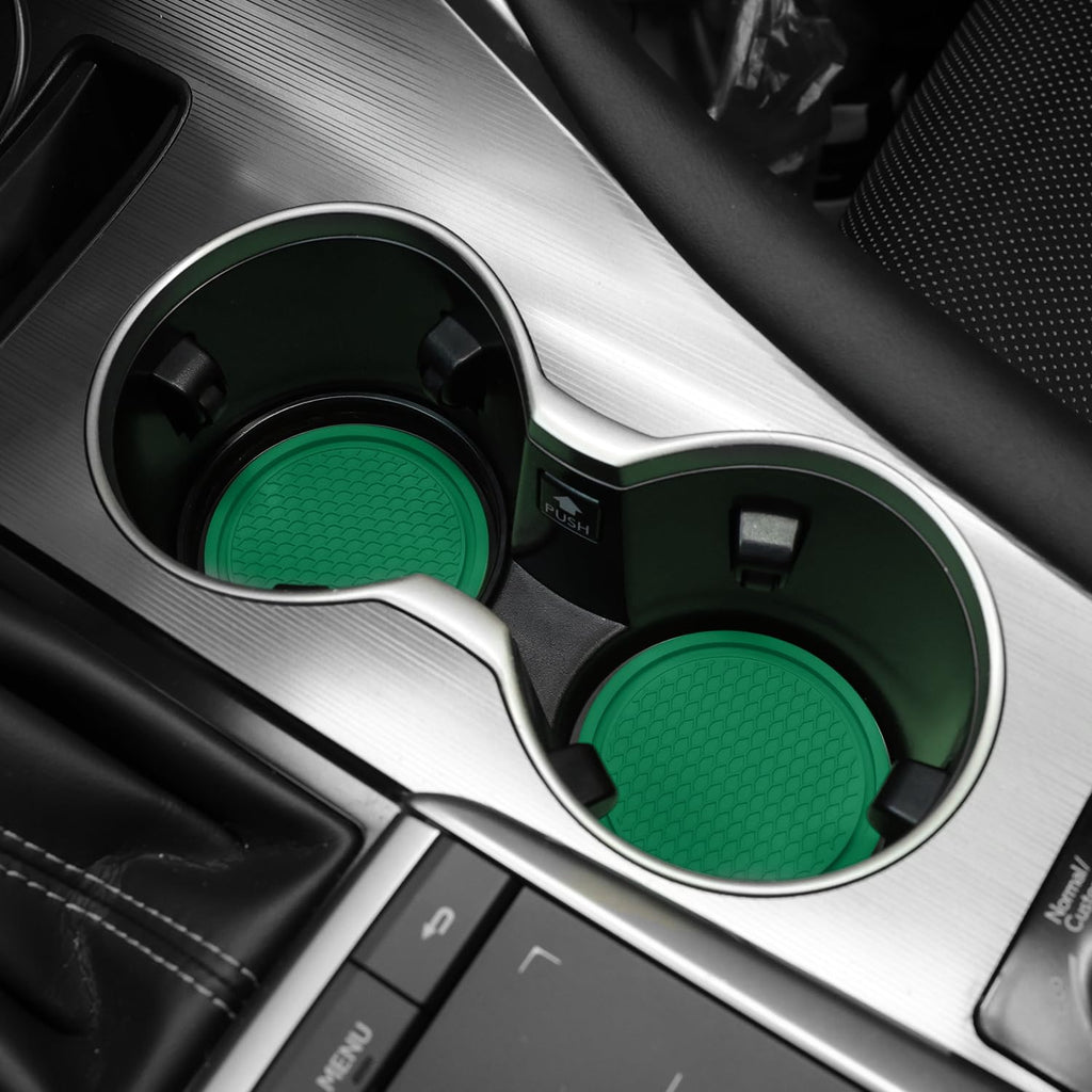 SINGARO Car Cup Coaster, 4PCS Universal Non-Slip Cup Holders Embedded in Ornaments Coaster, Car Interior Accessories, Black