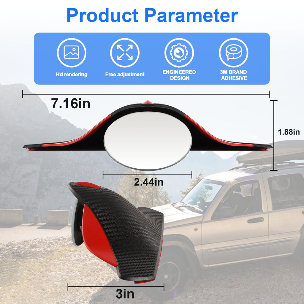 LivTee Blind Spot Car Mirror, HD Glass Frameless Convex Side Mirror Blindspot, Wide Angle Rear View Mirrors for SUVs, Trucks and RVs - Car Accessories