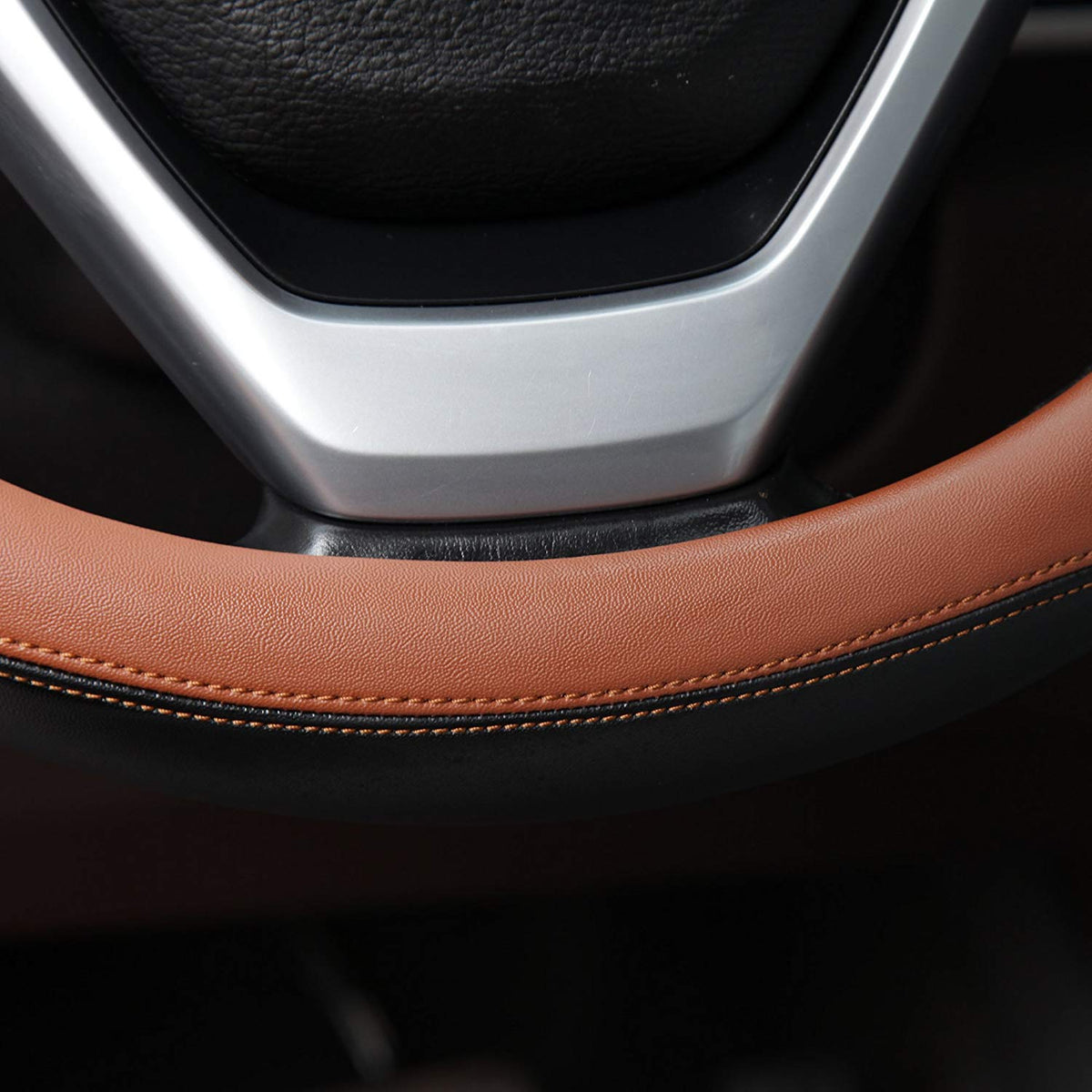 Valleycomfy Microfiber Leather Steering Wheel Cover Universal 15 inch (Black)