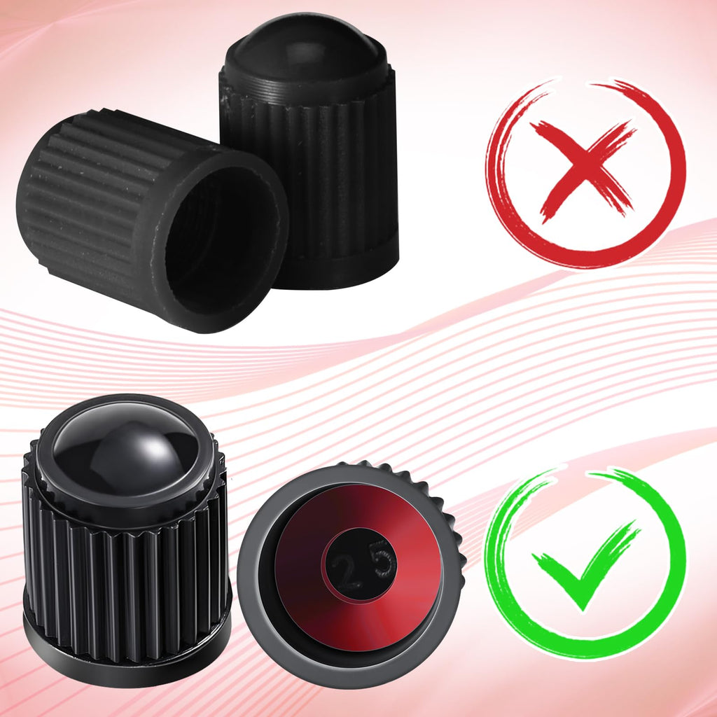 Outus 20 Pcs Tire Valve Stem Caps Universal Tire Caps,Black