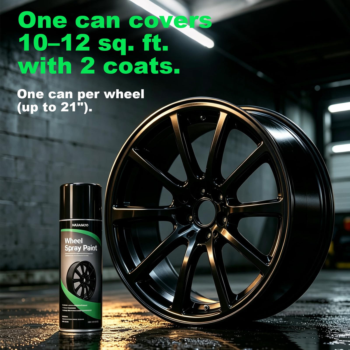 NADAMOO Black Spray Paint for Wheels, Semi-Gloss