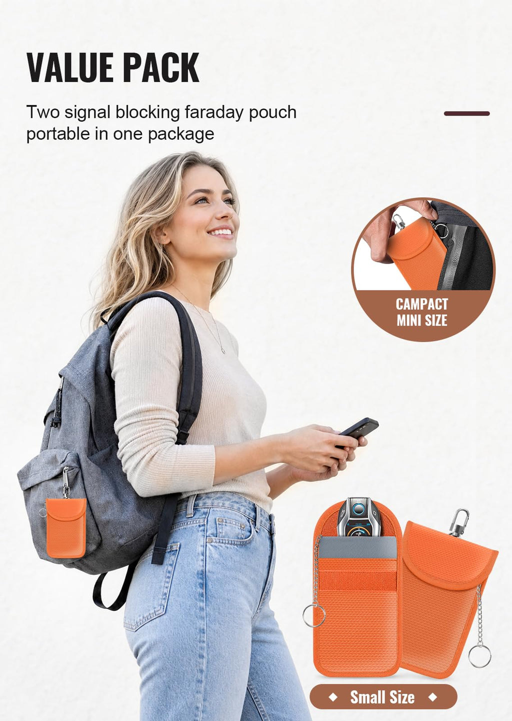 lanpard Faraday Pouch for Car Keys, Faraday Bag, Car RFID Signal Blocking Holder, Key Fob Protector, Key fob cage Block Signal Anti-Theft Fob Case (2 Pack)