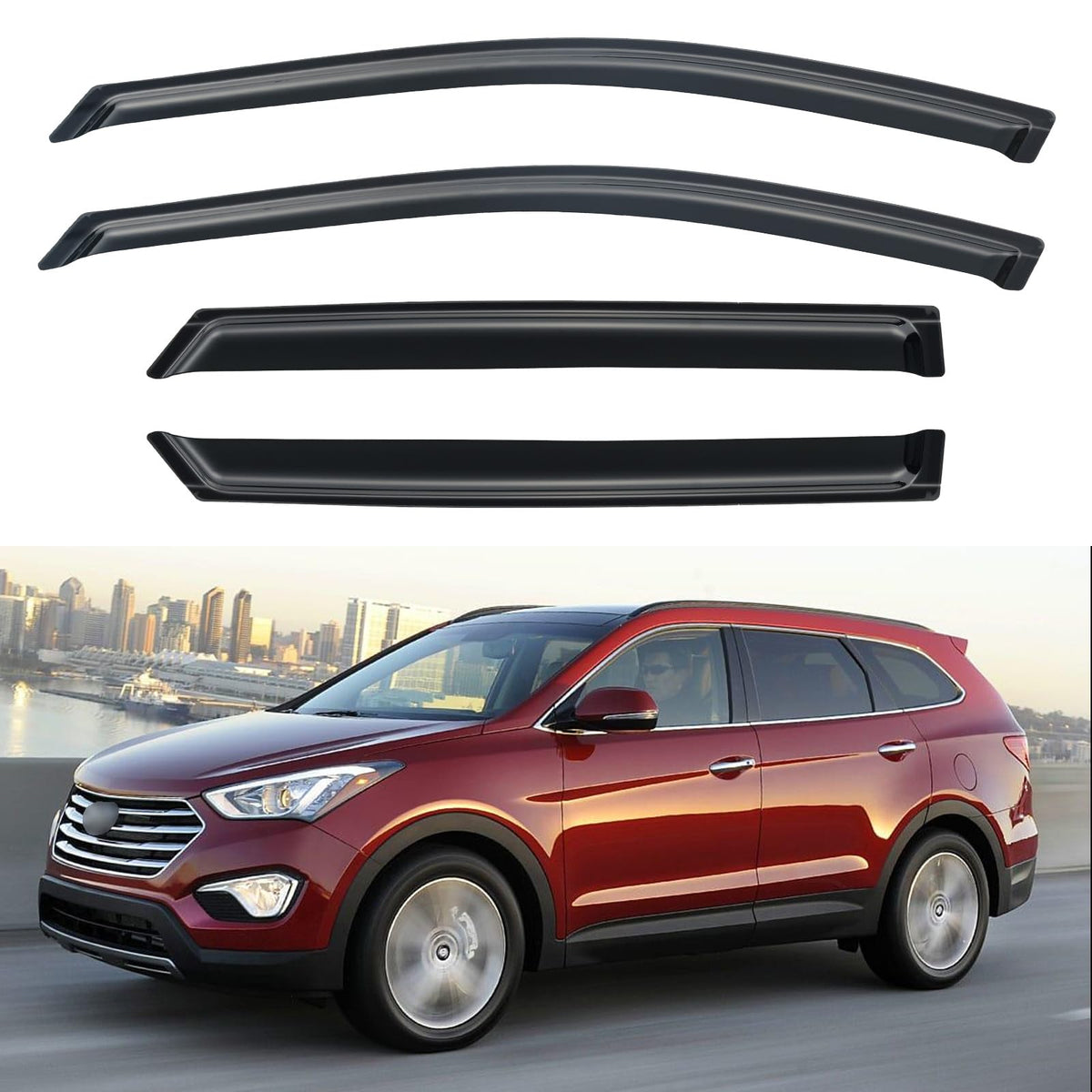 Window Visors Rain Guards for 2015-2026 Ford F150 Crew/SuperCrew Cab