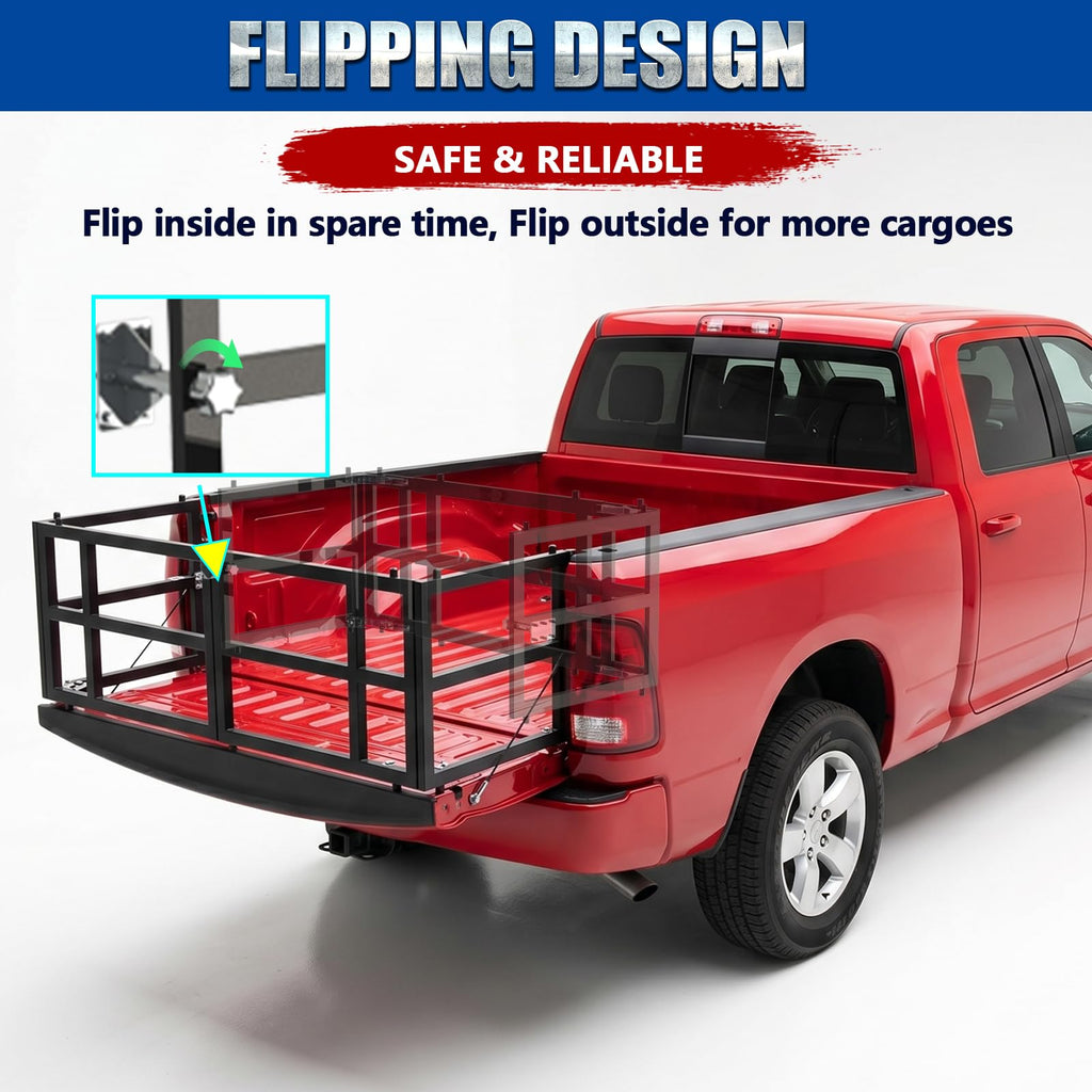 Universal 46-65" Width Adjustable Foldable Pickup Truck Bed Extender