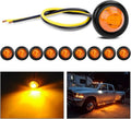 Nilight 3/4" Round LED Clearance Marker Lights, Amber, 10-Pack