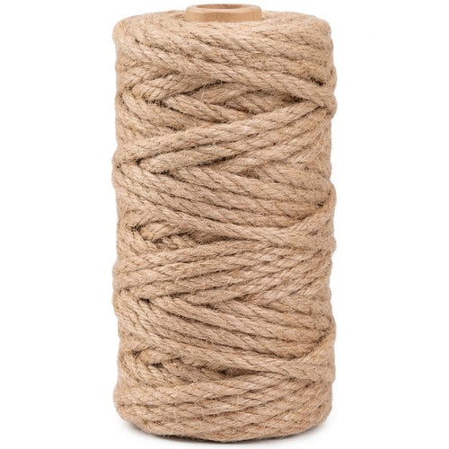 1000FT Natural Jute Twine String Bulk Hemp Rope Cord for Crafts Gardening Gift Wrapping Wedding Décor Packing Material Burlap Ribbon Christmas Knitting Macrame Decoration (Brown 2mm* 1000ft)