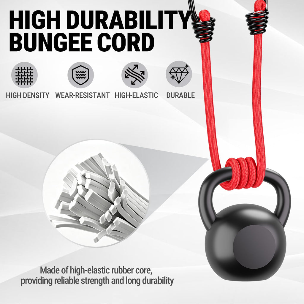 WORKPRO Bungee Cords with Hooks, Heavy Duty Outdoor Bungee Strap, 22-Piece