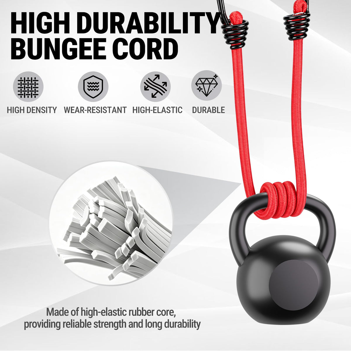 WORKPRO Bungee Cords with Hooks, Heavy Duty Outdoor Bungee Strap, 22-Piece