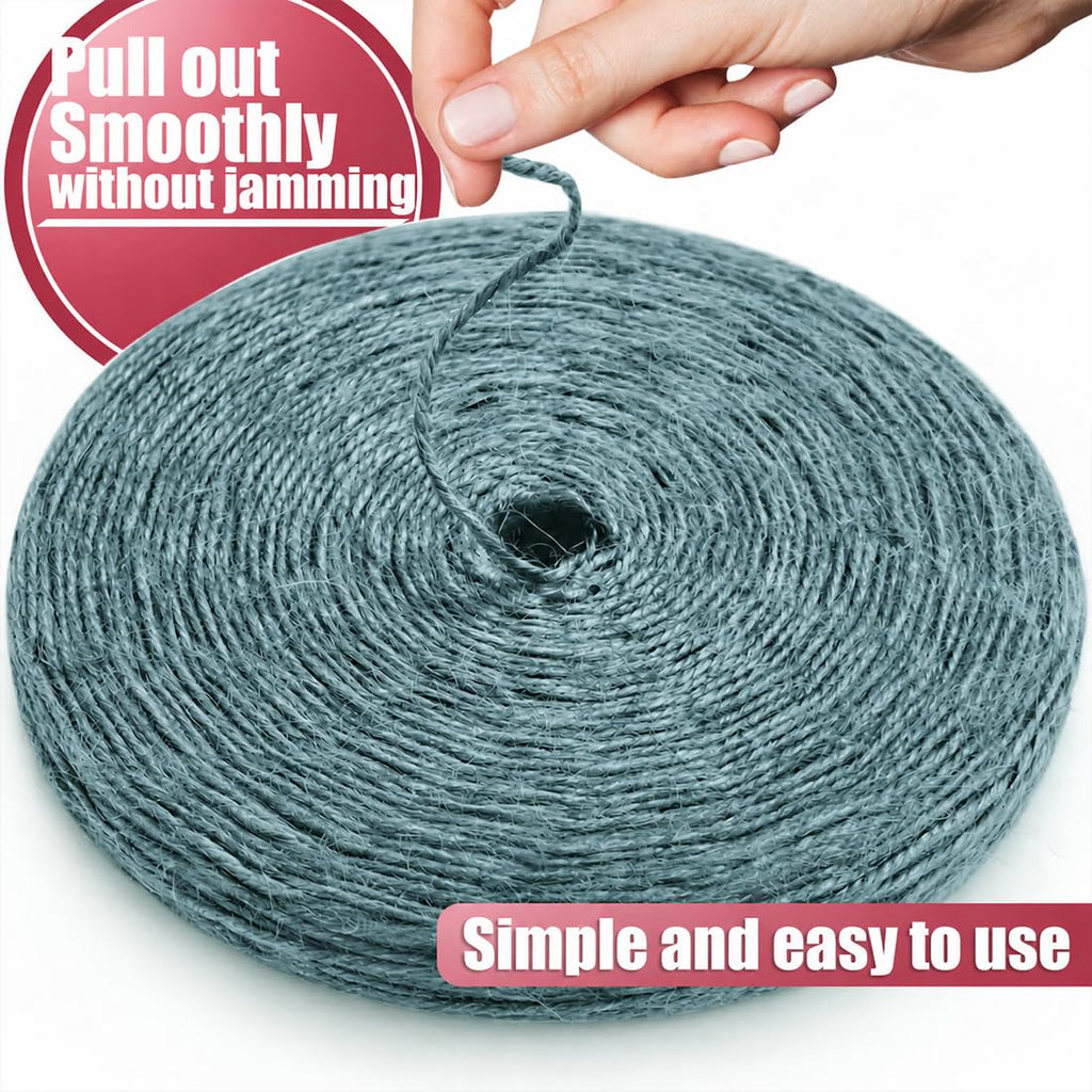SMART&CASUAL 2mm Natural Jute Twine String Thin for Craft Plant Garden Gift Wrapping Christmas Handmade Art Decoration Packing String Home Art Decoration (Brown) (800 Ft (244M))