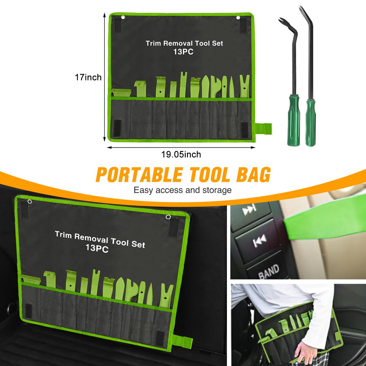 GOOACC 5 PCS Nylon Auto Trim Removal Tool Kit No-Scratch