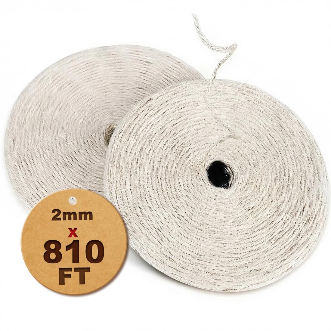 1000FT Natural Jute Twine String Bulk Hemp Rope Cord for Crafts Gardening Gift Wrapping Wedding Décor Packing Material Burlap Ribbon Christmas Knitting Macrame Decoration (Brown 2mm* 1000ft)