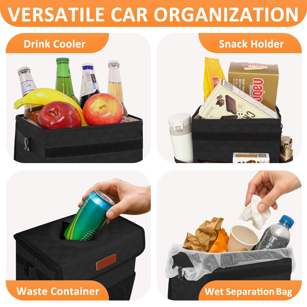 Vankor Car Trash Can with Lid Leak Proof Car Accessories for Women