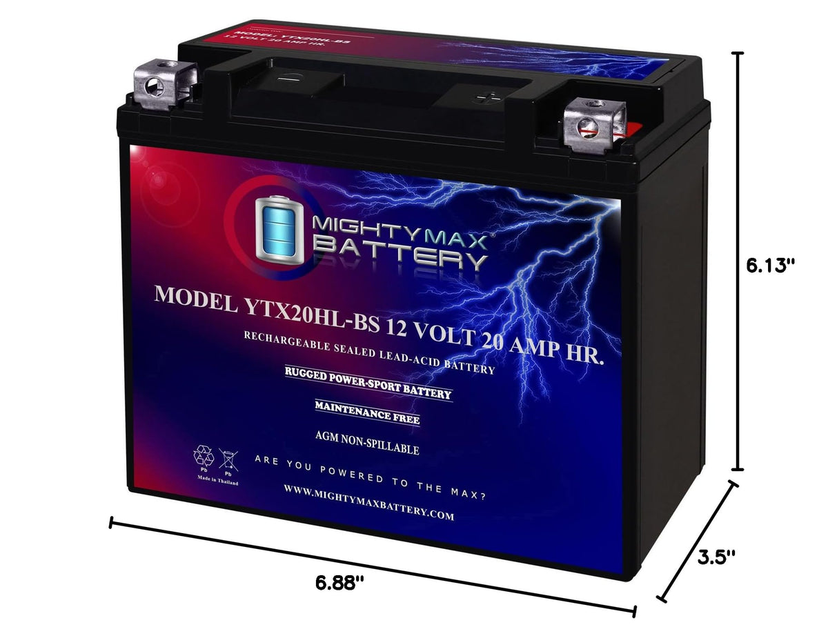 Mighty Max Battery YTX14-BS - 12 Volt 12 AH, 200 CCA, Rechargeable Maintenance Free SLA AGM Motorcycle Battery