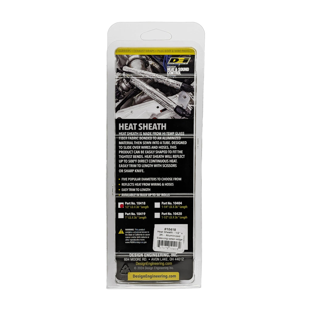 Design Engineering Heat Sheath Aluminized Sleeving – 1" I.D. x 3 ft