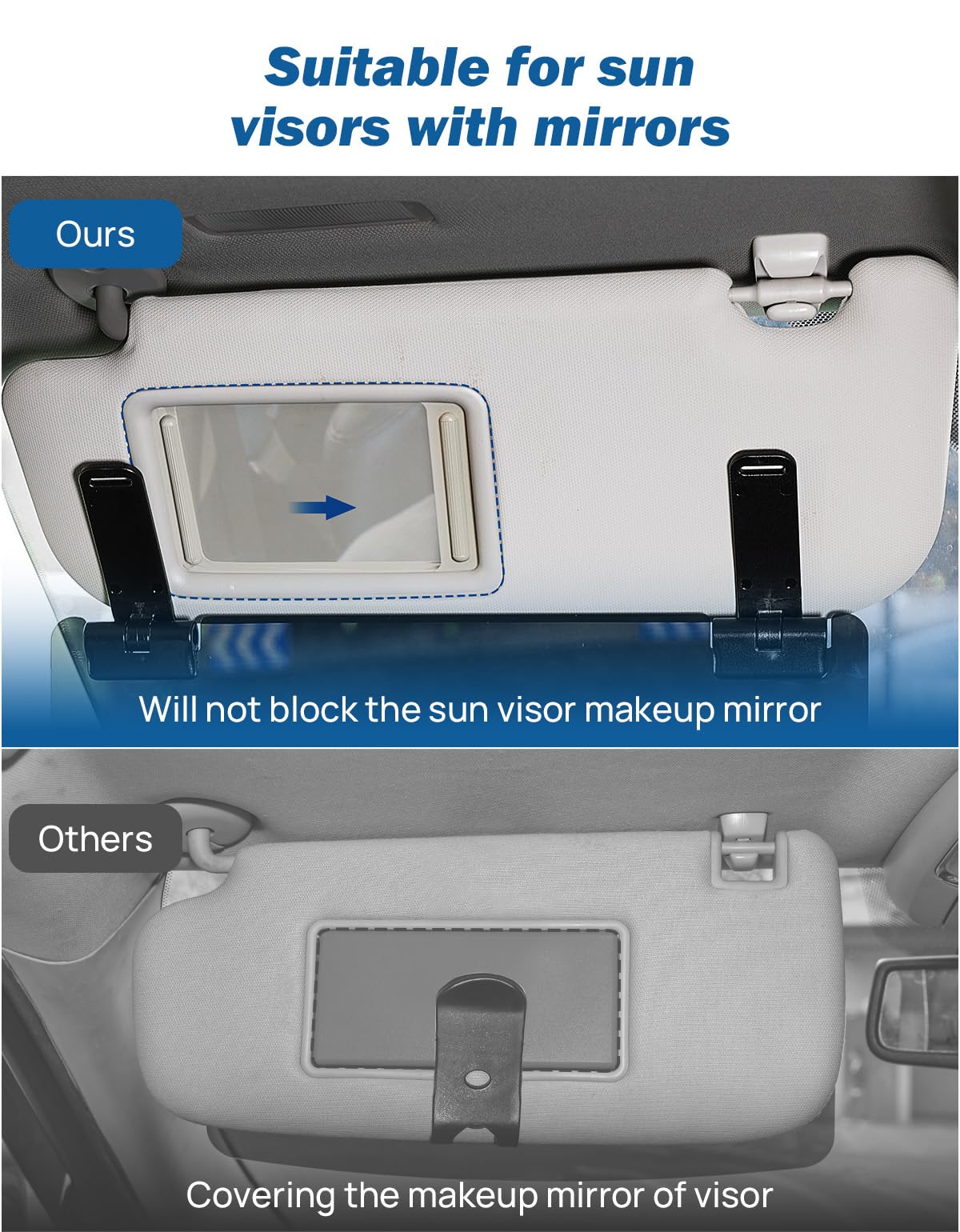 JOYTUTUS Sun Visor Extender for Cars, Polarized Sun Visor Extender Universal Sun Blocker UV400, Adjustable Visor Extension for Car Visor,Double-Clip,Anti Glare Stray Light