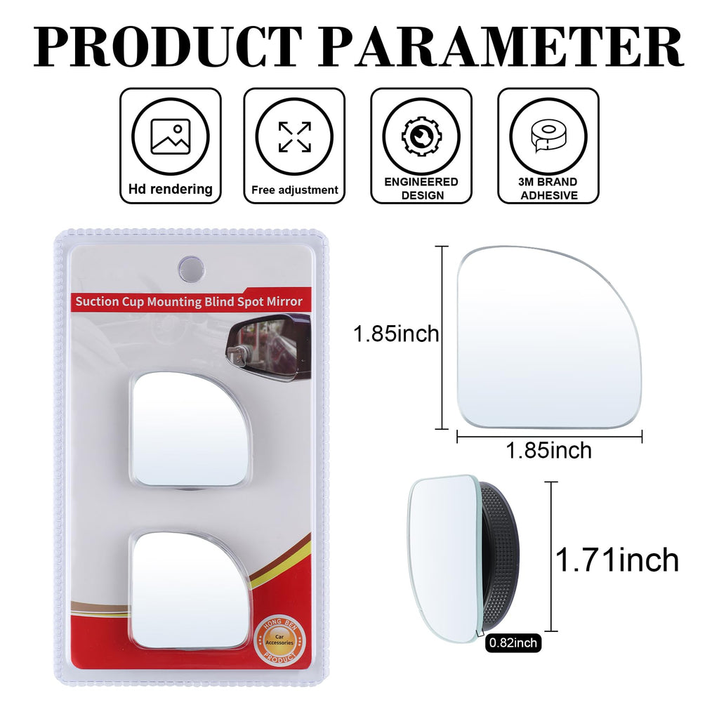 LivTee Blind Spot Car Mirror, HD Glass Frameless Convex Side Mirror Blindspot, Wide Angle Rear View Mirrors for SUVs, Trucks and RVs - Car Accessories