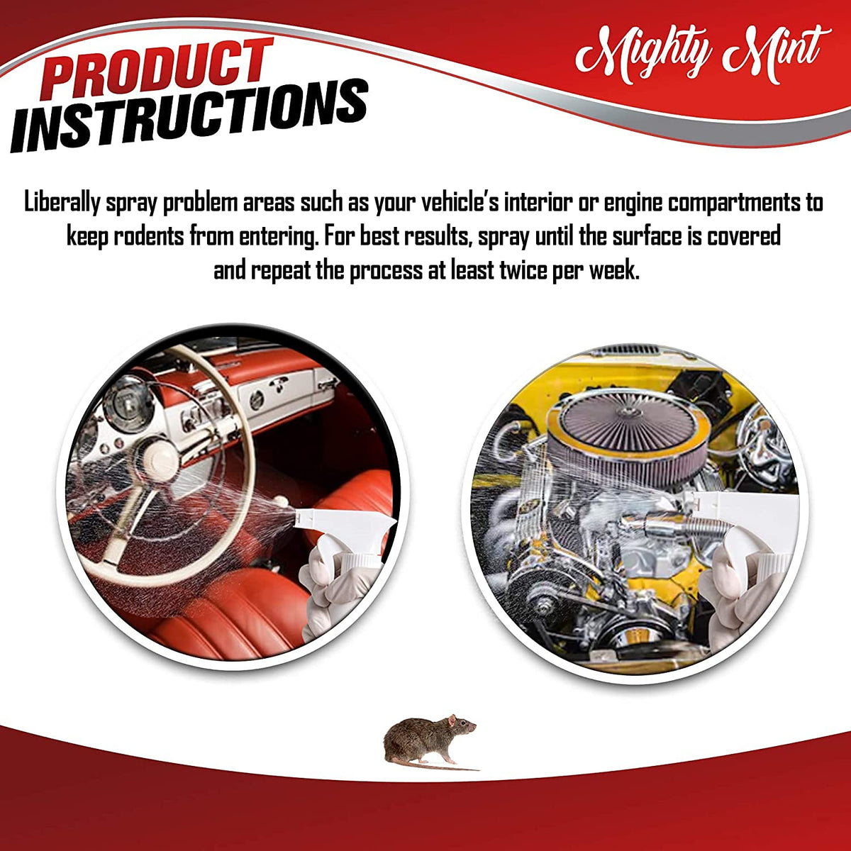 Mighty Mint Rodent Repellent Vehicle Spray, 16 oz