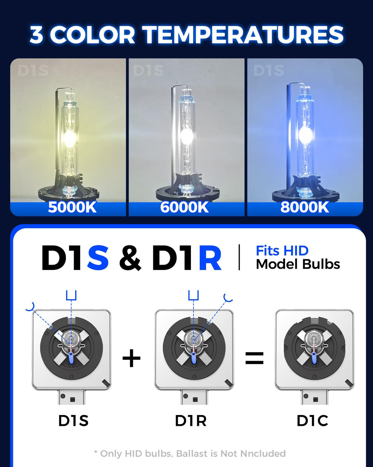 Marsauto D3S HID Bulbs, 66340 42403 42302 (42403C1) for HID Xenon, 6000K Cold White 35W Light Bulb, Plug and Play, Pack of 2