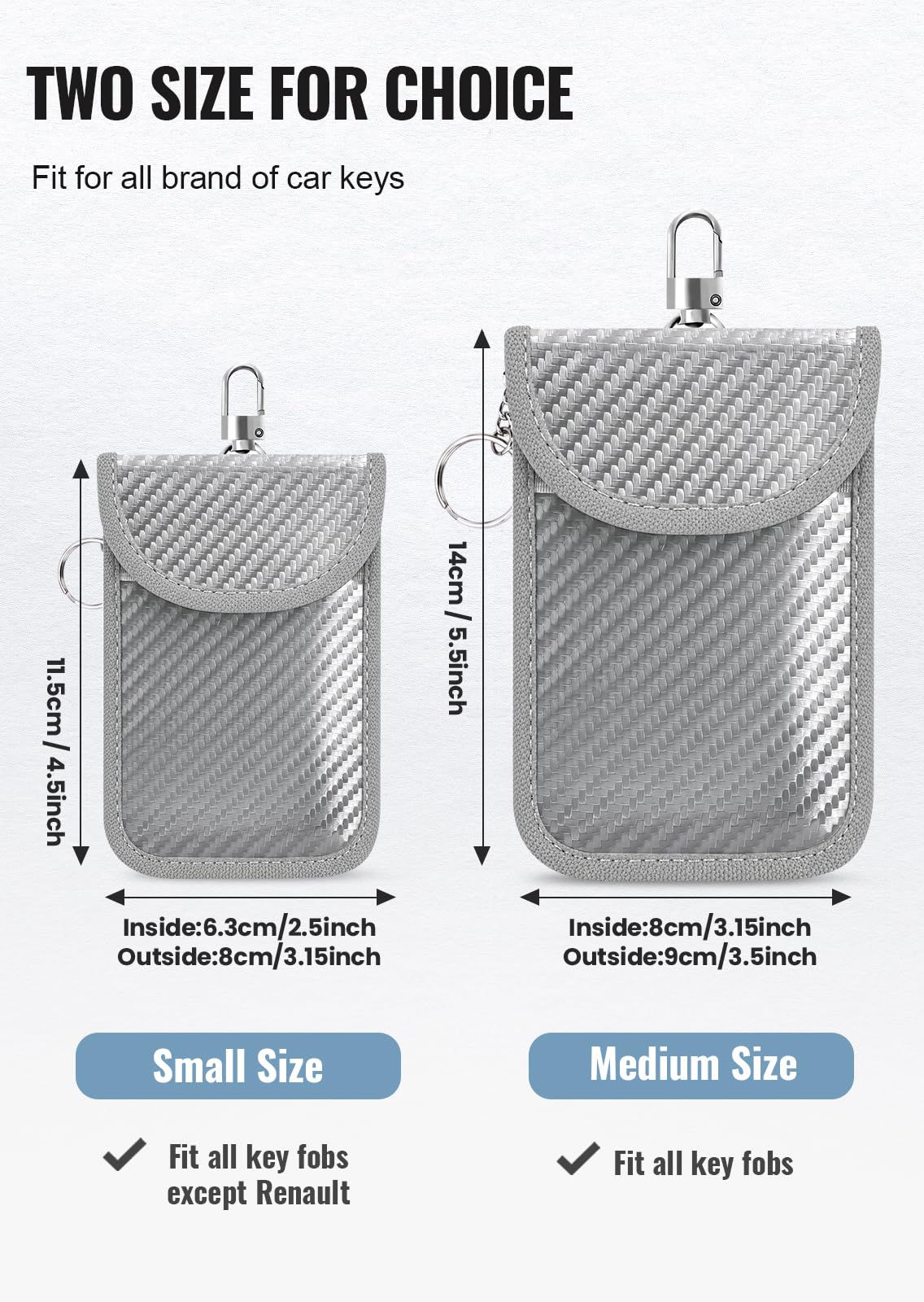 lanpard Faraday Pouch for Car Keys, Faraday Bag, Car RFID Signal Blocking Holder, Key Fob Protector, Key fob cage Block Signal Anti-Theft Fob Case (2 Pack)