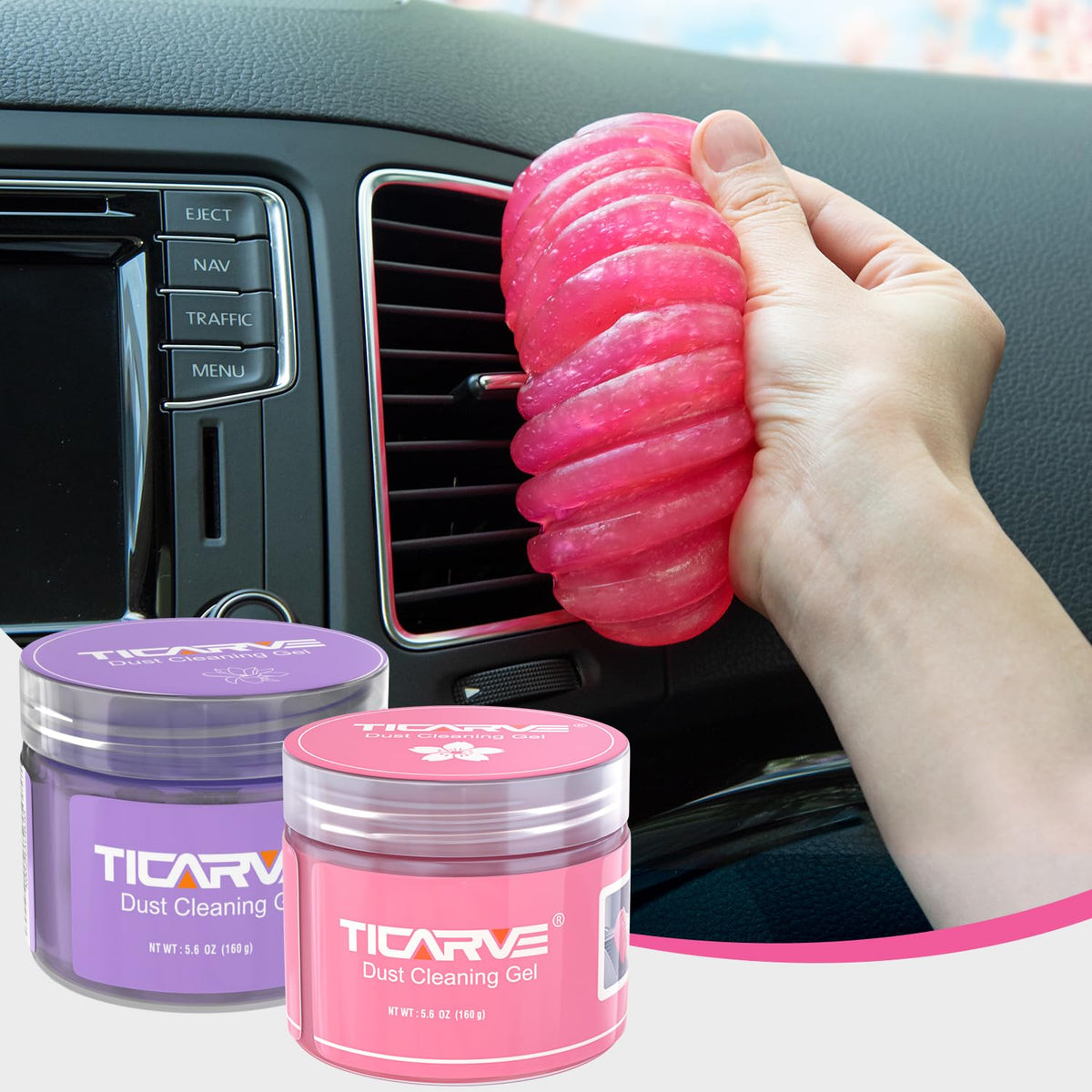 TICARVE Car Cleaning Gel Detailing Putty Car Putty Auto Detailing Tools Car Interior Cleaner Cleaning Slime Car Accessories Keyboard Cleaner Rose/NT WT: 5.6 oz (160 gr)
