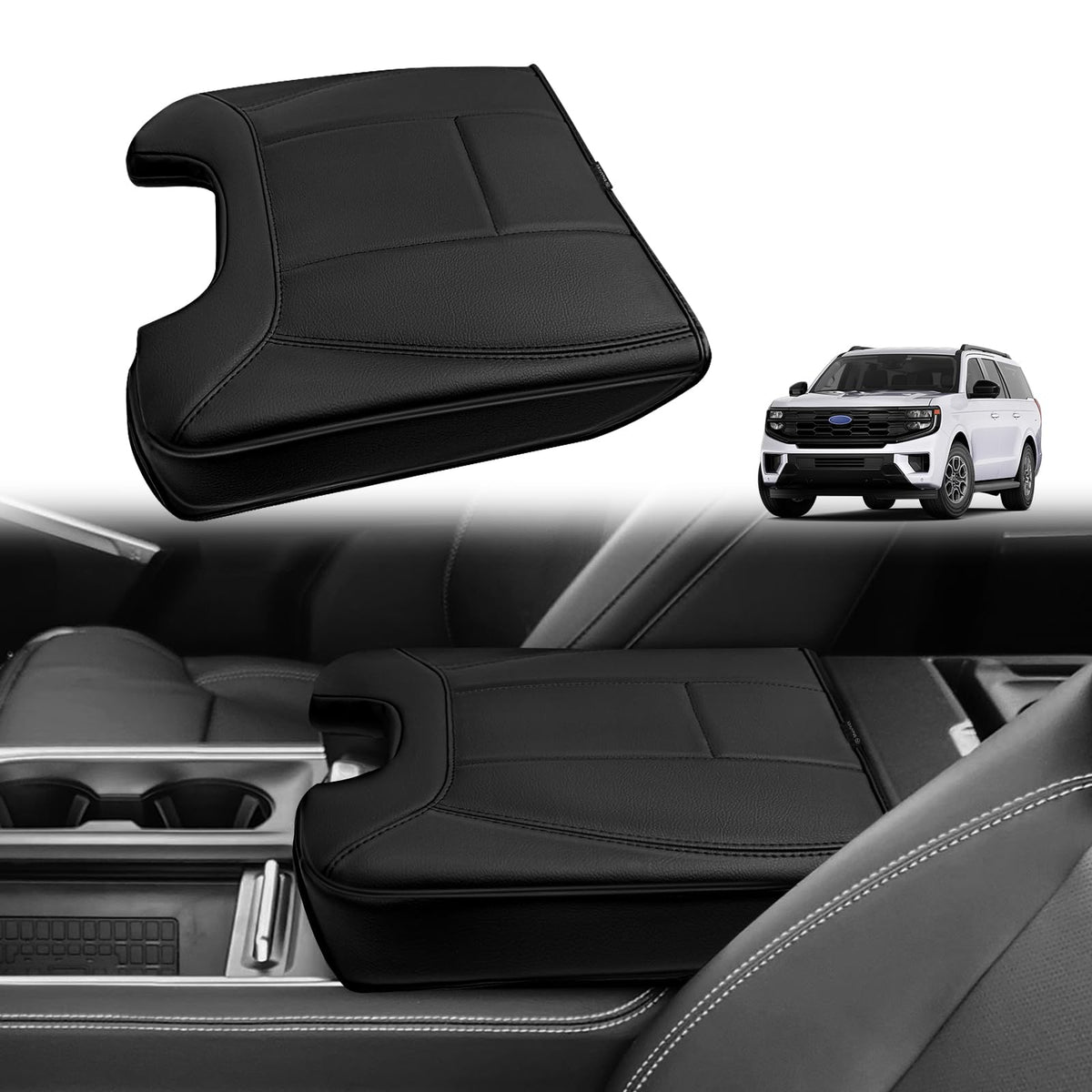 Muslogy Armrest Cover for Silverado/Sierra 2019-2026, Regular Thick, Bench
