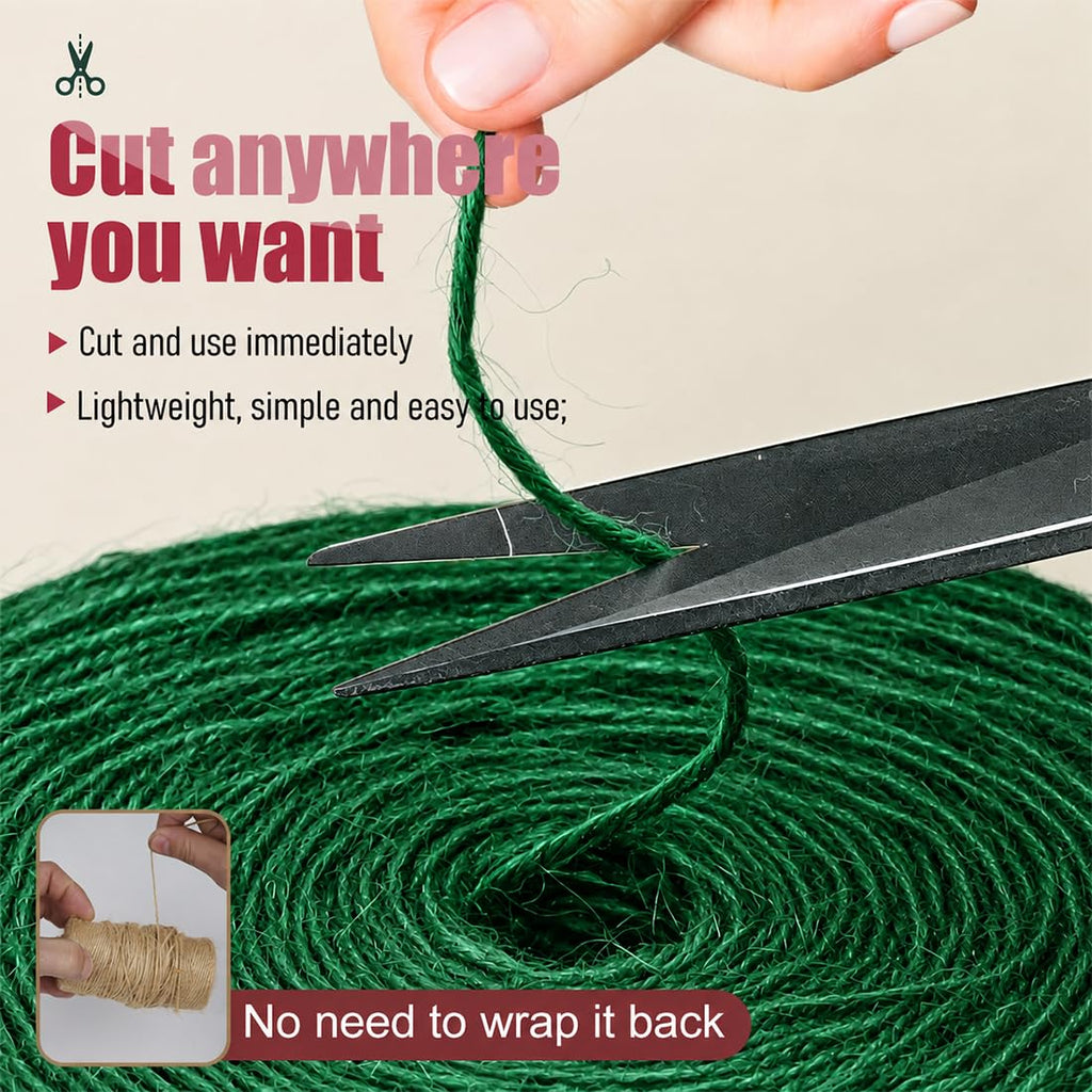 SMART&CASUAL 2mm Natural Jute Twine String Thin for Craft Plant Garden Gift Wrapping Christmas Handmade Art Decoration Packing String Home Art Decoration (Brown) (800 Ft (244M))