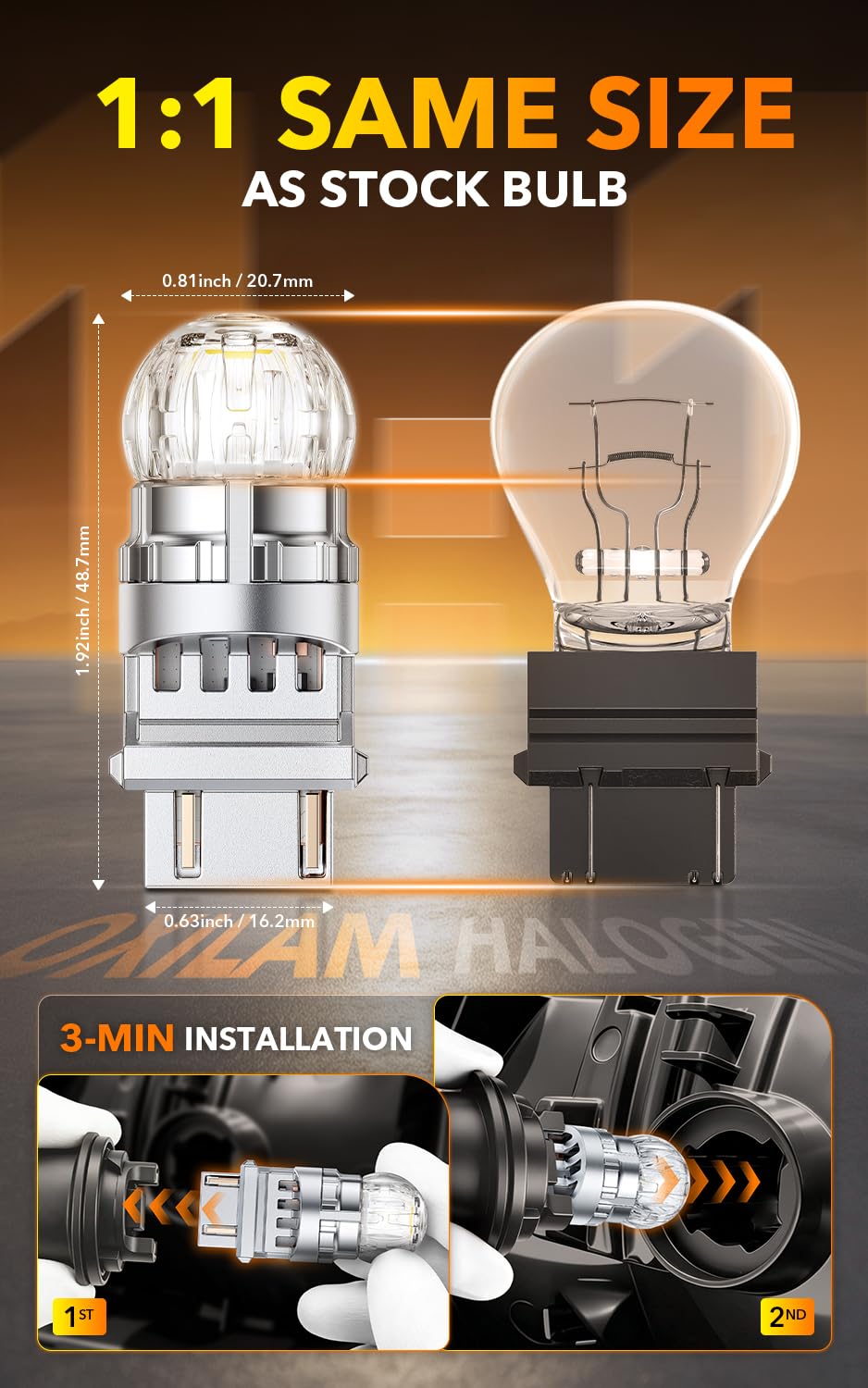 OXILAM 194 LED Bulb for License Plate Bulb Super Bright, 168 T10 W5W 2825 LED Bulb for Dome Door Map Courtesy Trunk Cargo Dash LED Interior Light Bulb, Pack of 2