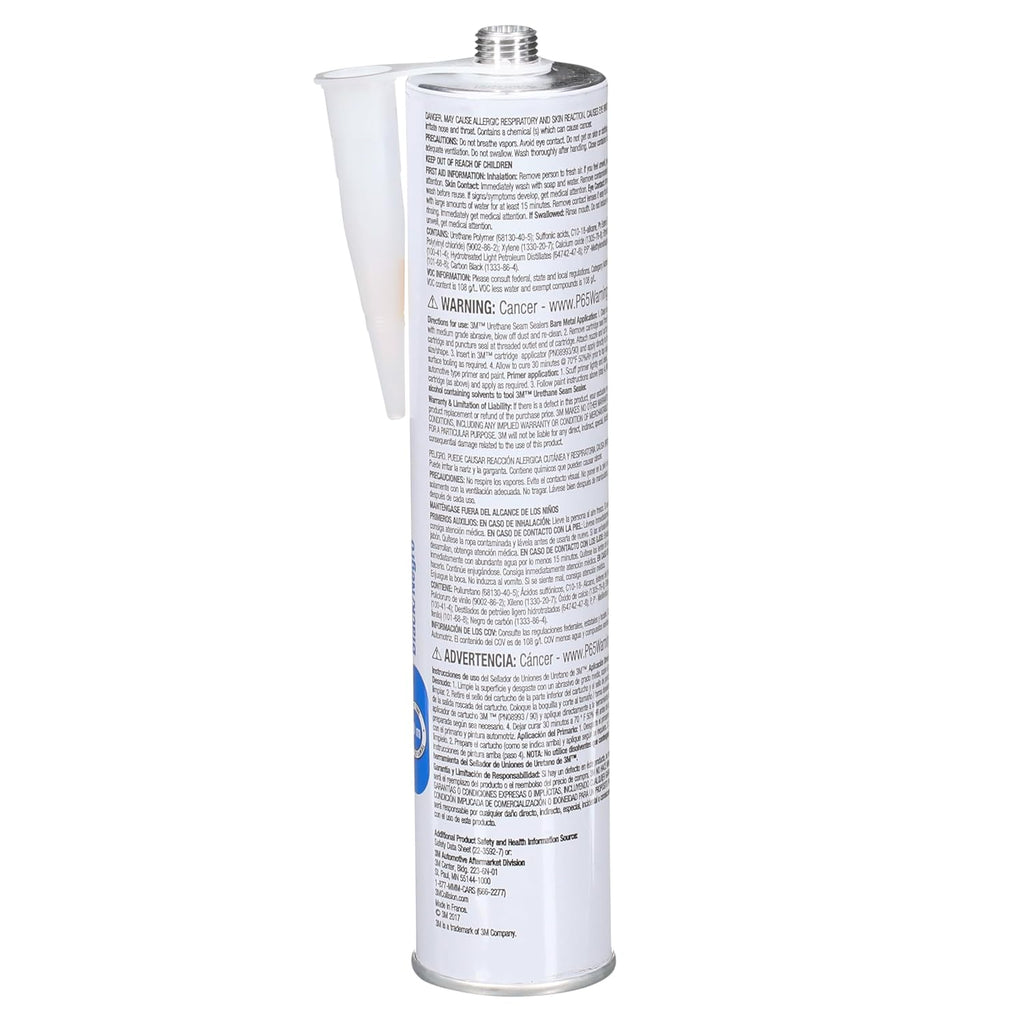 3M Urethane Seam Sealer, 08367, Black Color, 310 mL/10.5 fl oz Cartridge