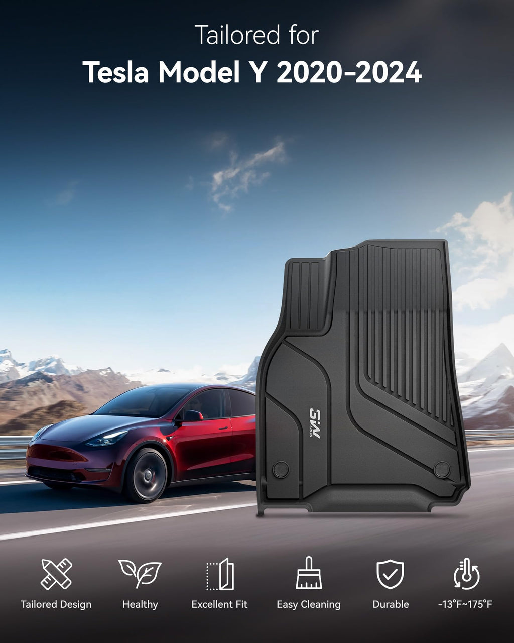 3W Tesla New Model Y Juniper 2025 2026 2027 Floor Mats, Not for Standard