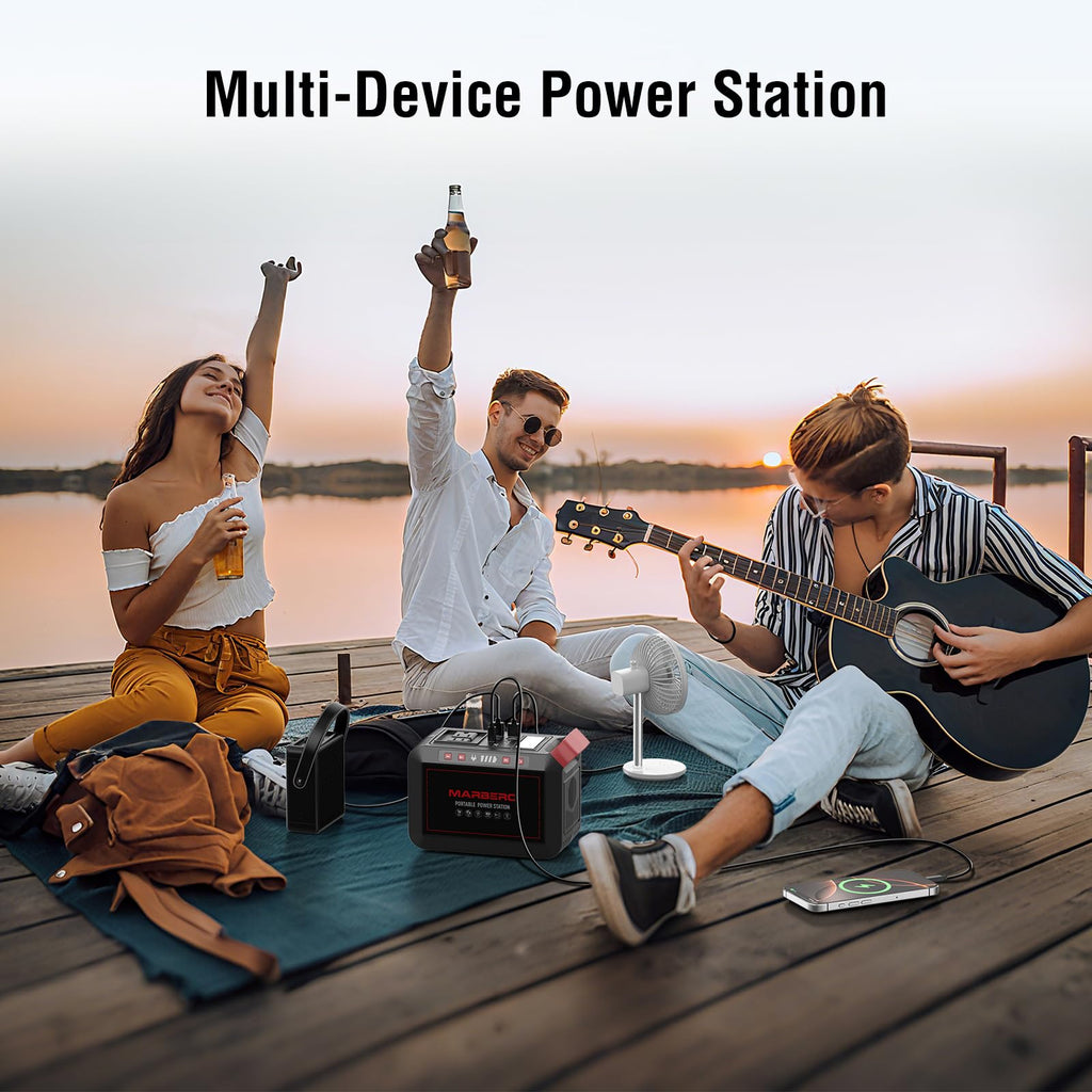 MARBERO Portable Power Station 88Wh, 120W Surge, Solar Generator 24,000mAh
