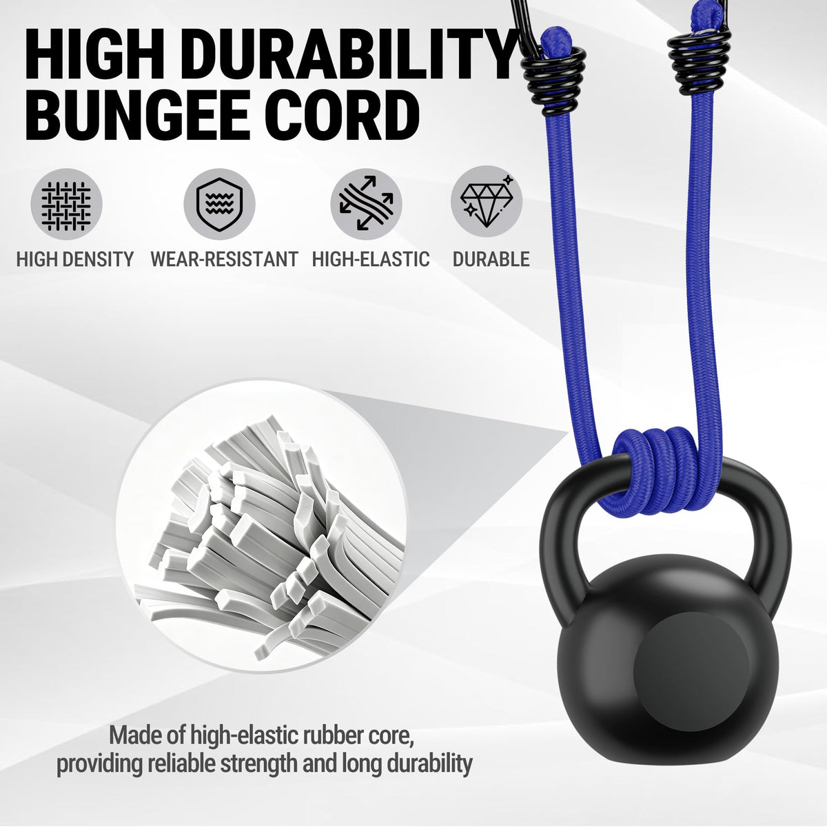 WORKPRO Bungee Cords with Hooks, Heavy Duty Outdoor Bungee Strap, 22-Piece