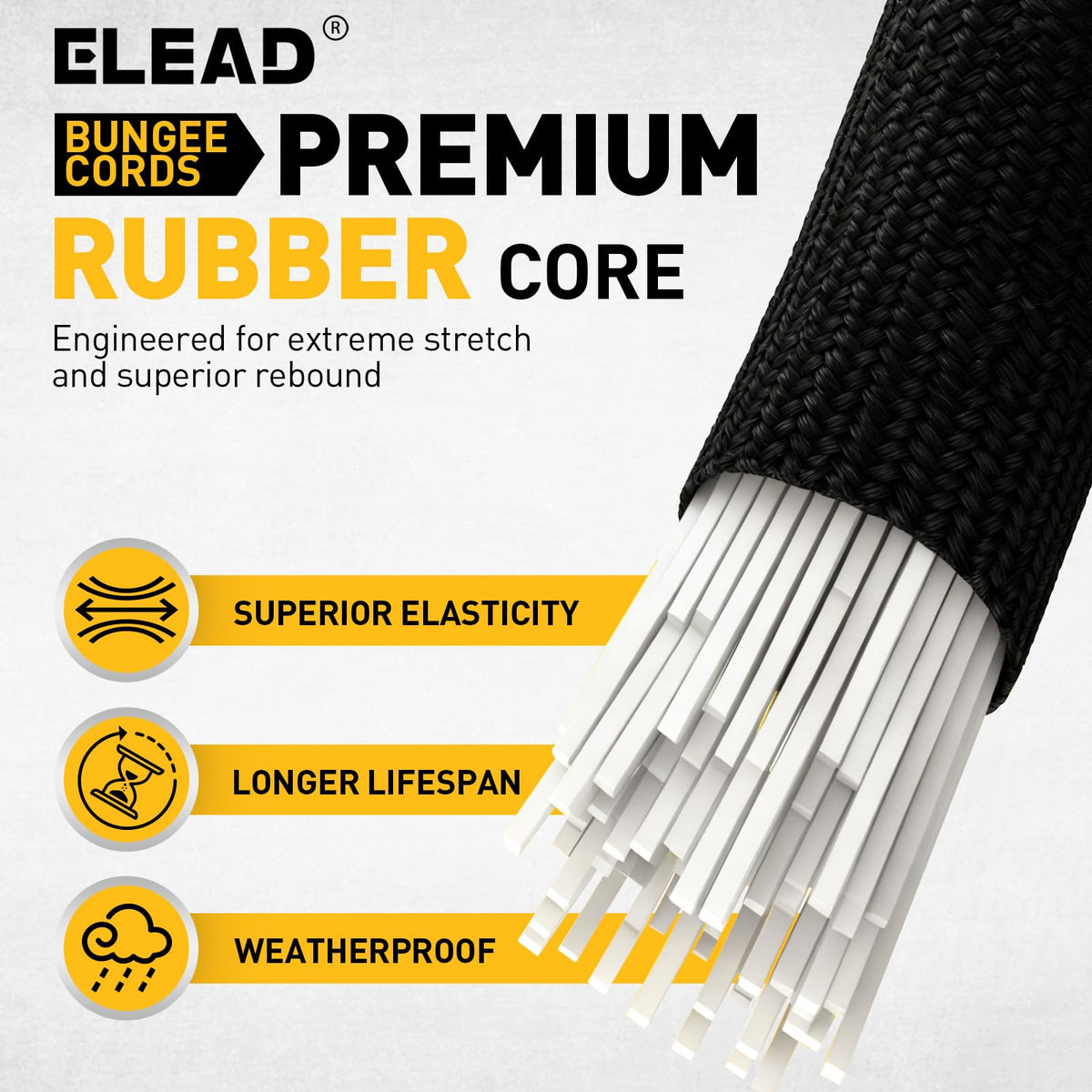 Bungee Cords Heavy Duty Outdoor: 20 Pcs Premium Rubber Bungee Cords with Hooks in a Storage Jar Includes 10", 18", 24", 30", 36", 48" Bungee Cord for Camping, Tent, Fastening Items