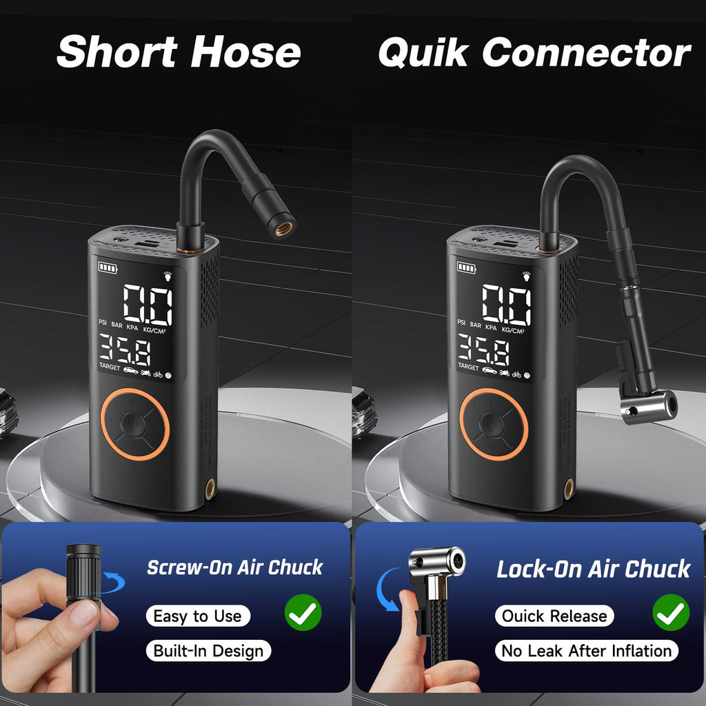 OlarHike Tire Inflator Portable Air Compressor,Built-in Short Hose