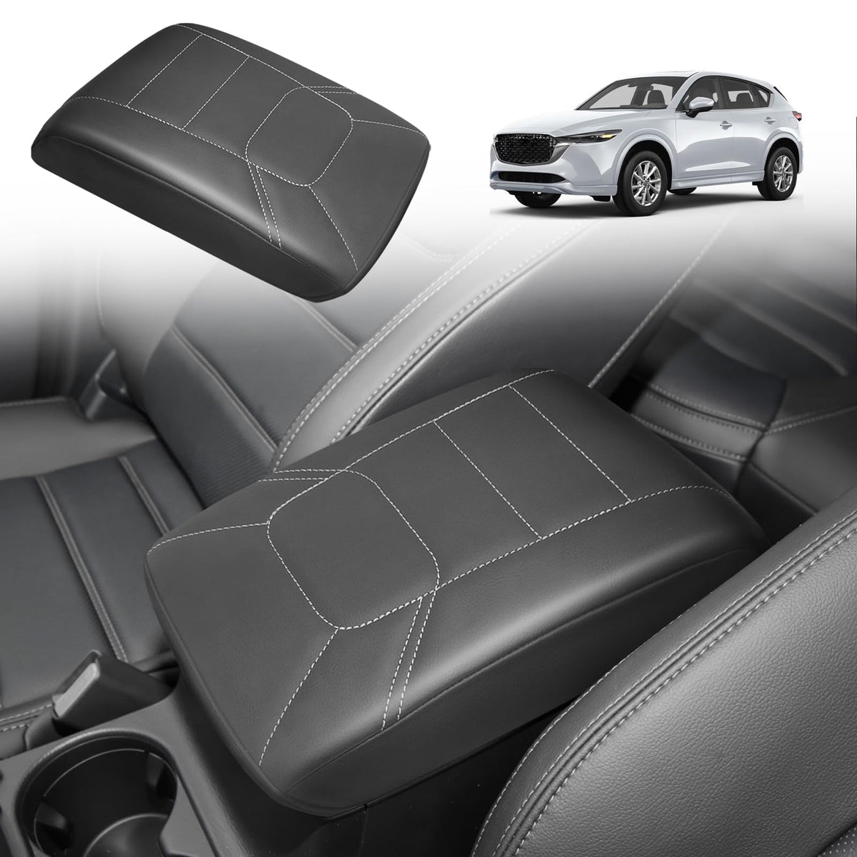 Muslogy Armrest Cover for Silverado/Sierra 2019-2026, Regular Thick, Bench