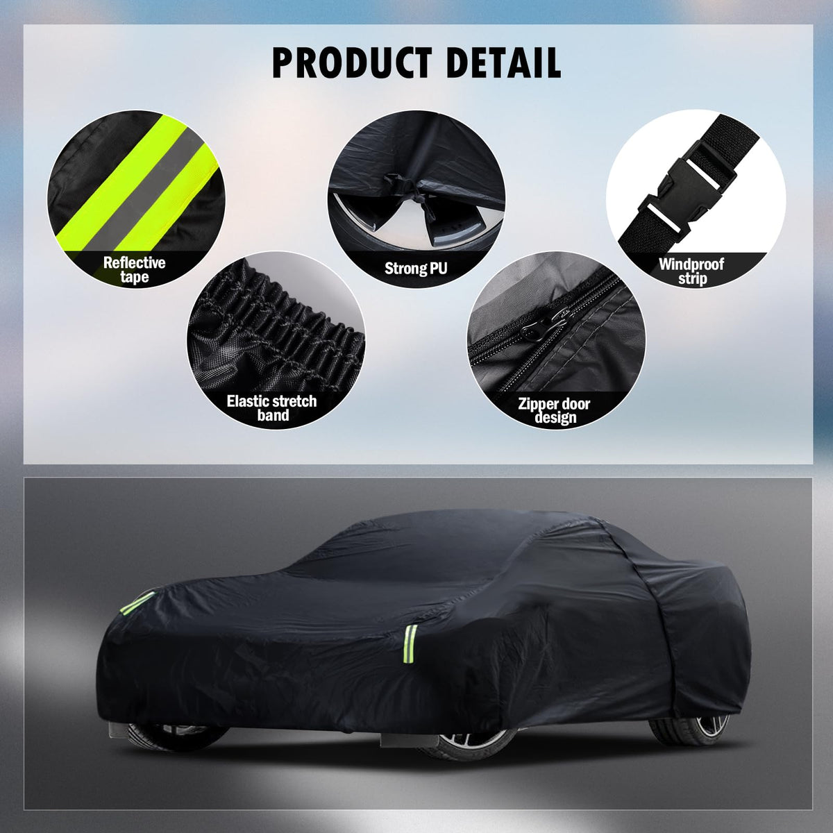 Waterproof Car Cover for Jeep Wrangler 4 Door 2006-2026 JK JL Windproof