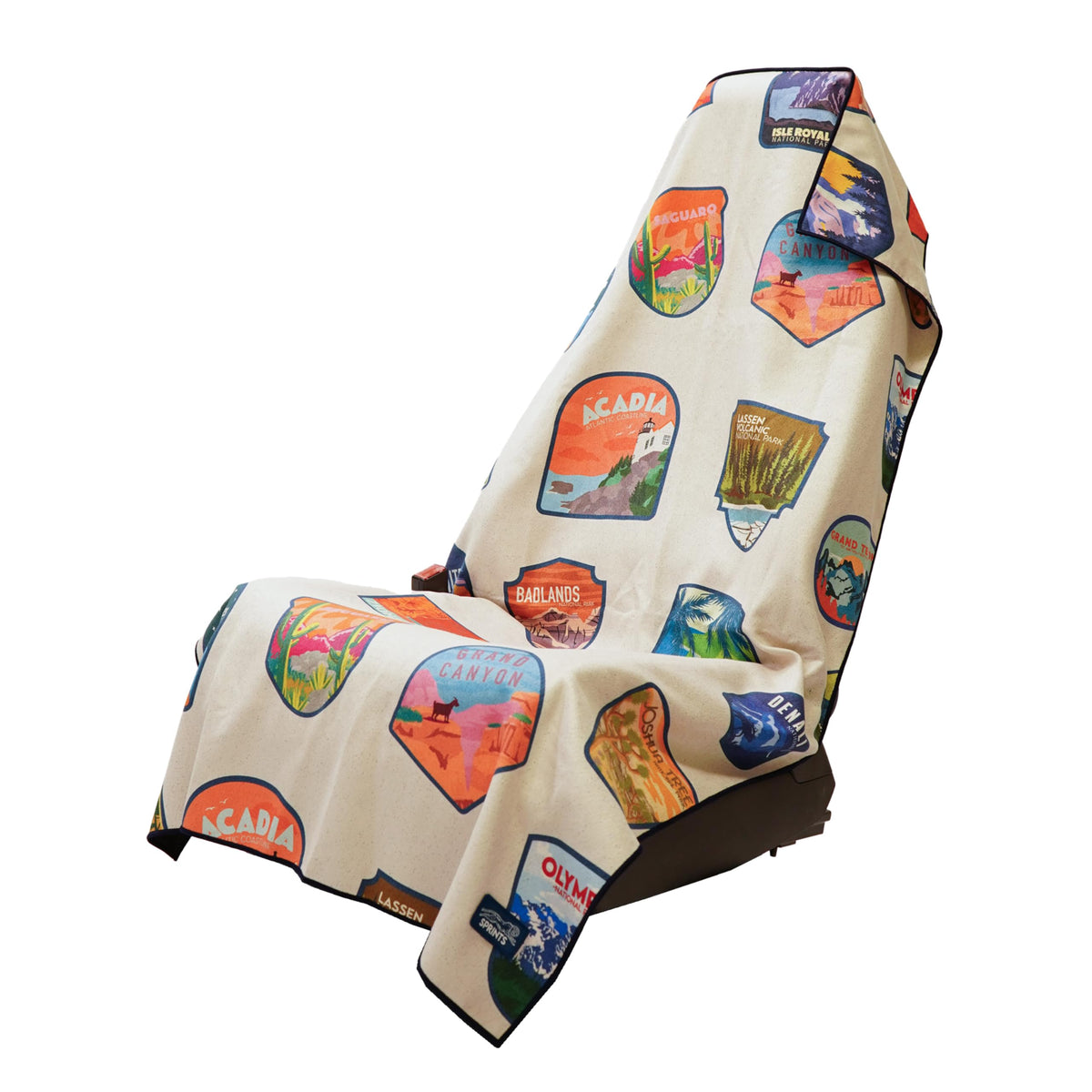 Sprints Prints Athletic Running Towel, Full-Sized, Car Seat Cover - Moisture Wicking (Midnight Mile)