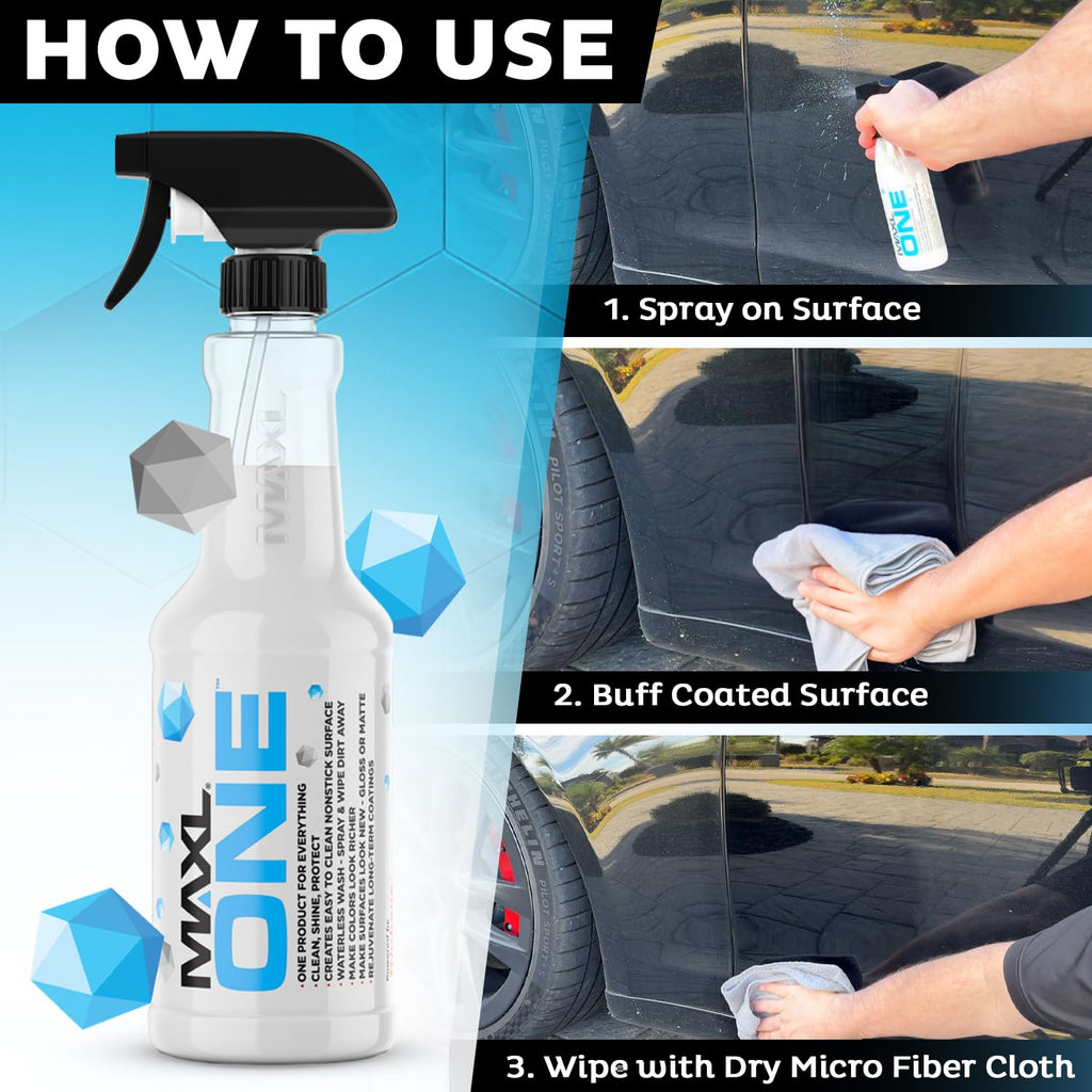 MAXL MAXLONE™ Car Spray with Triphene® All Purpose Waterless Detailer 2 Kit