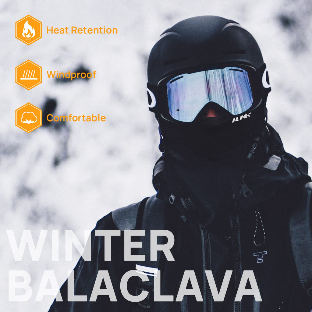 ILM Adult Motorcycle Balaclava Face Mask for Ski FM01A Men Women Black