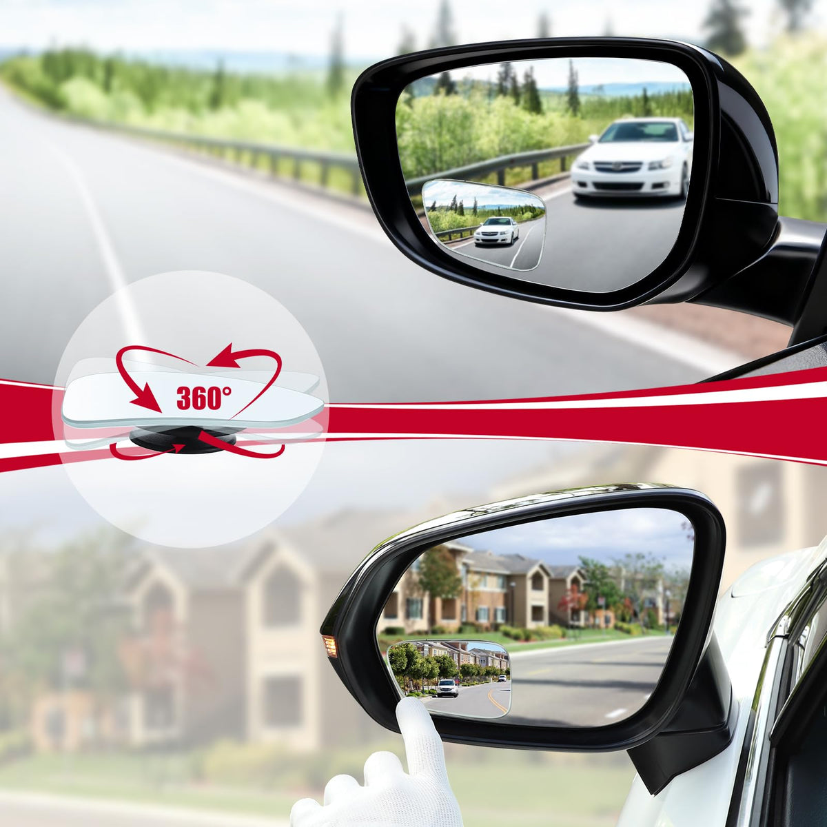 LivTee Blind Spot Car Mirror, HD Glass Frameless Convex Side Mirror Blindspot, Wide Angle Rear View Mirrors for SUVs, Trucks and RVs - Car Accessories