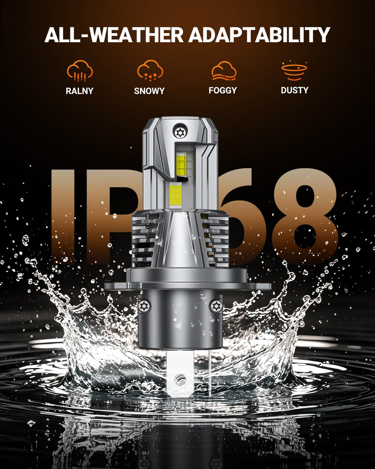 SEALIGHT H11/H9/H8 Light Bulb, 1000% Brighter than Origin, 6500K Output Canbus Ready, IP68 Waterproof, 80000Hrs Lifespan, 1：1 Size Installation, Pack of 2