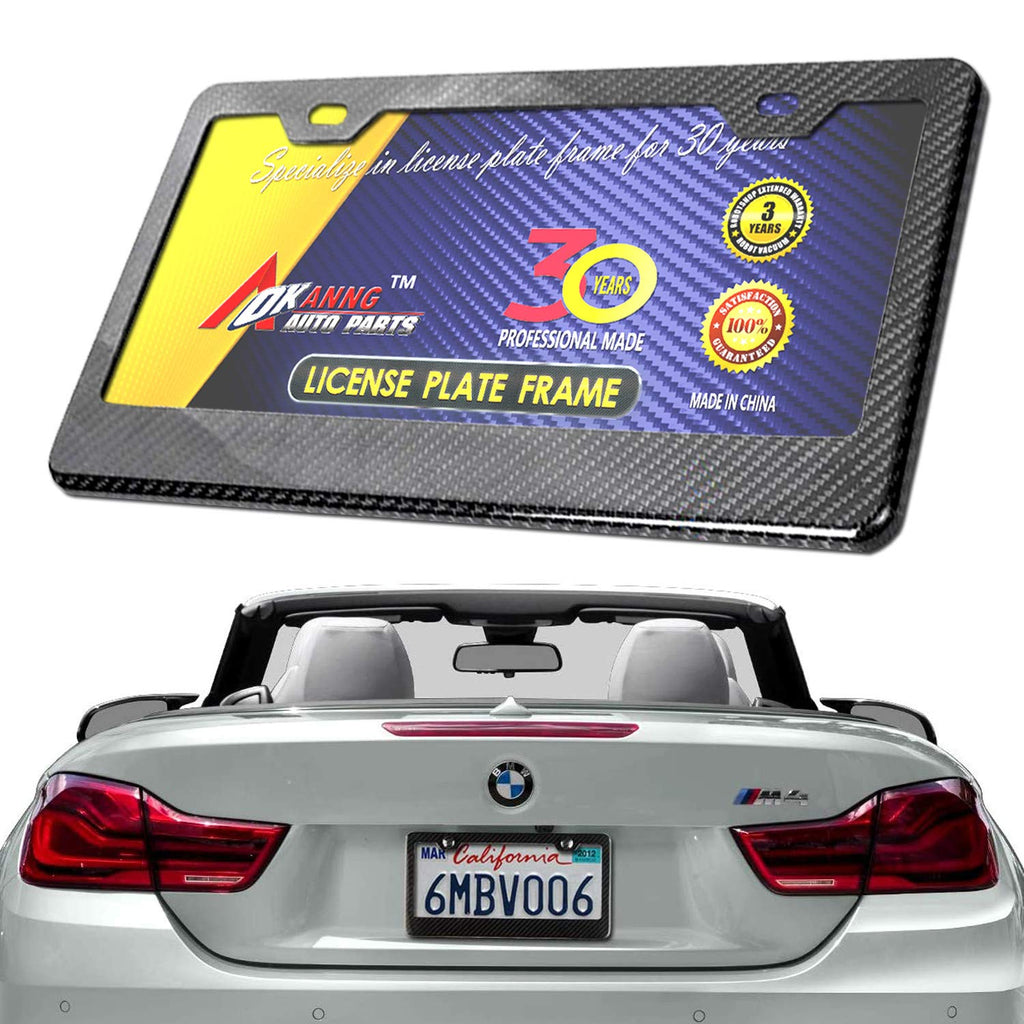 BGGTMO License Plate Bracket Holder- Front License Plate Mounting Kit, Universal Bumper Car Tag Frame Mount Adapter with Stainless Steel Screw Cap, Cable Ties