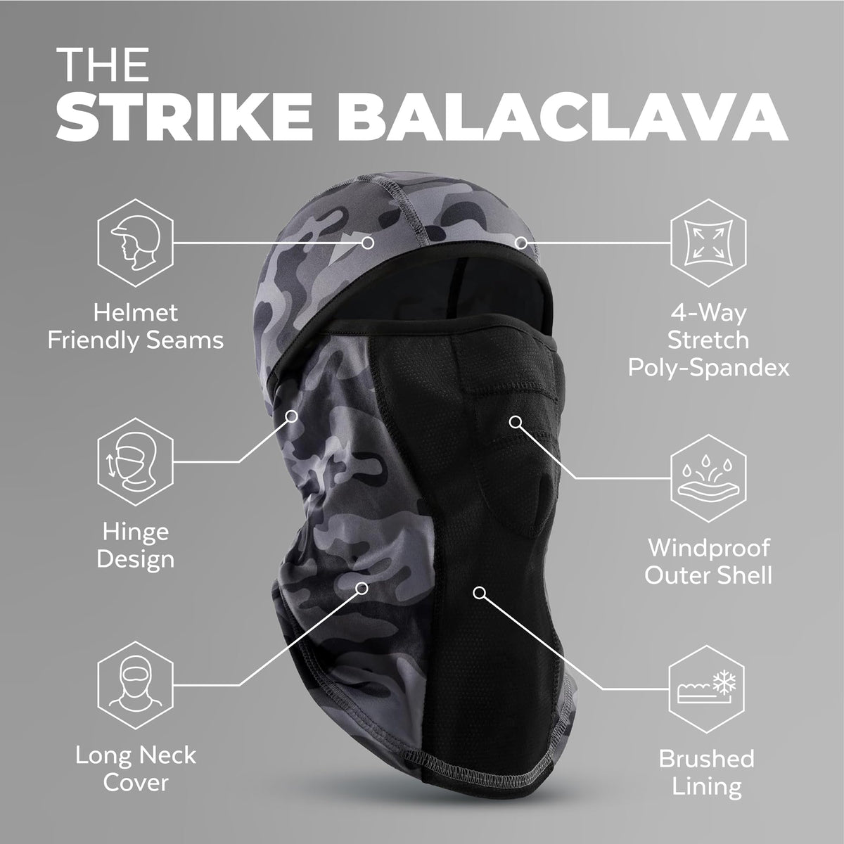 Tough Headwear Balaclava Ski Mask - Winter Shiesty Face Mask for Men Women - Cold Weather Gear for Skiing & Motorcycle Riding
